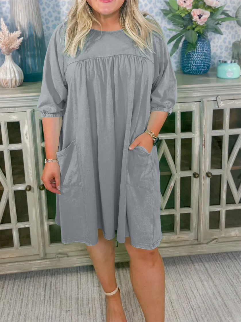 Washed flowy casual dress with large pockets(BUY 2 FREE SHIPPING)