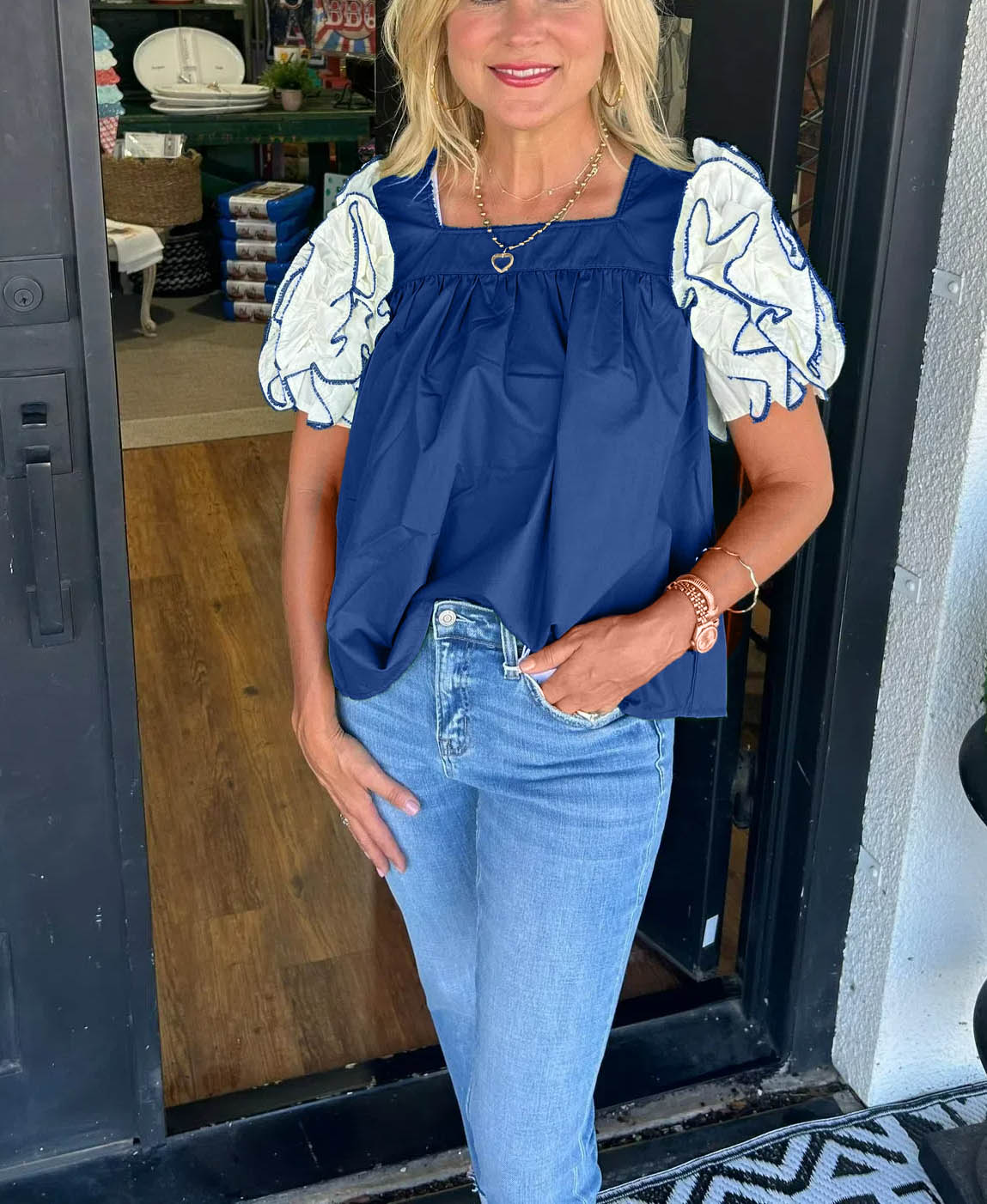 Ruffle Sleeve Top(Buy 2 Free Shipping)