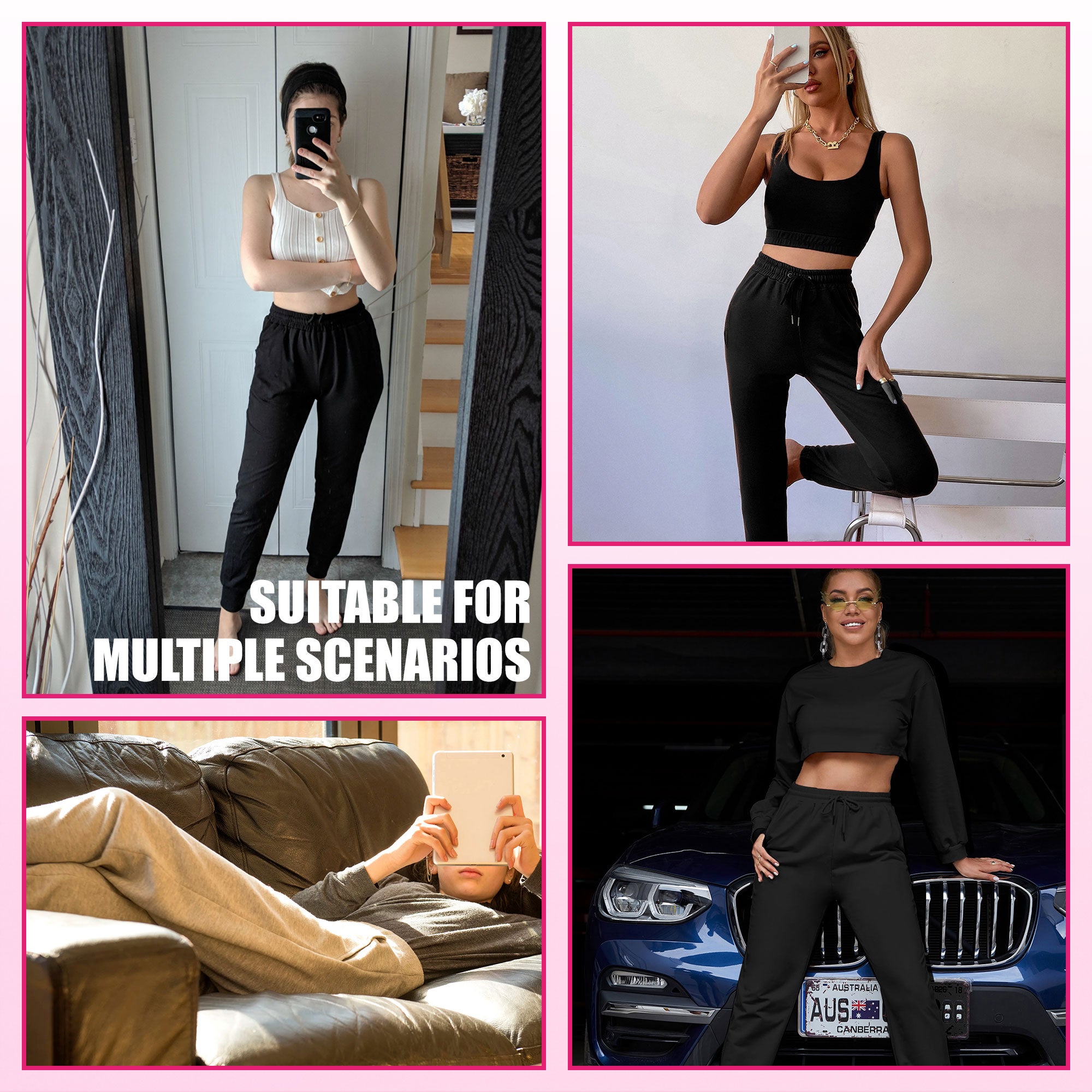 Women's Plus Size Joggers with Pockets - Comfy Sweatpants for Yoga Lounge Workout Pants