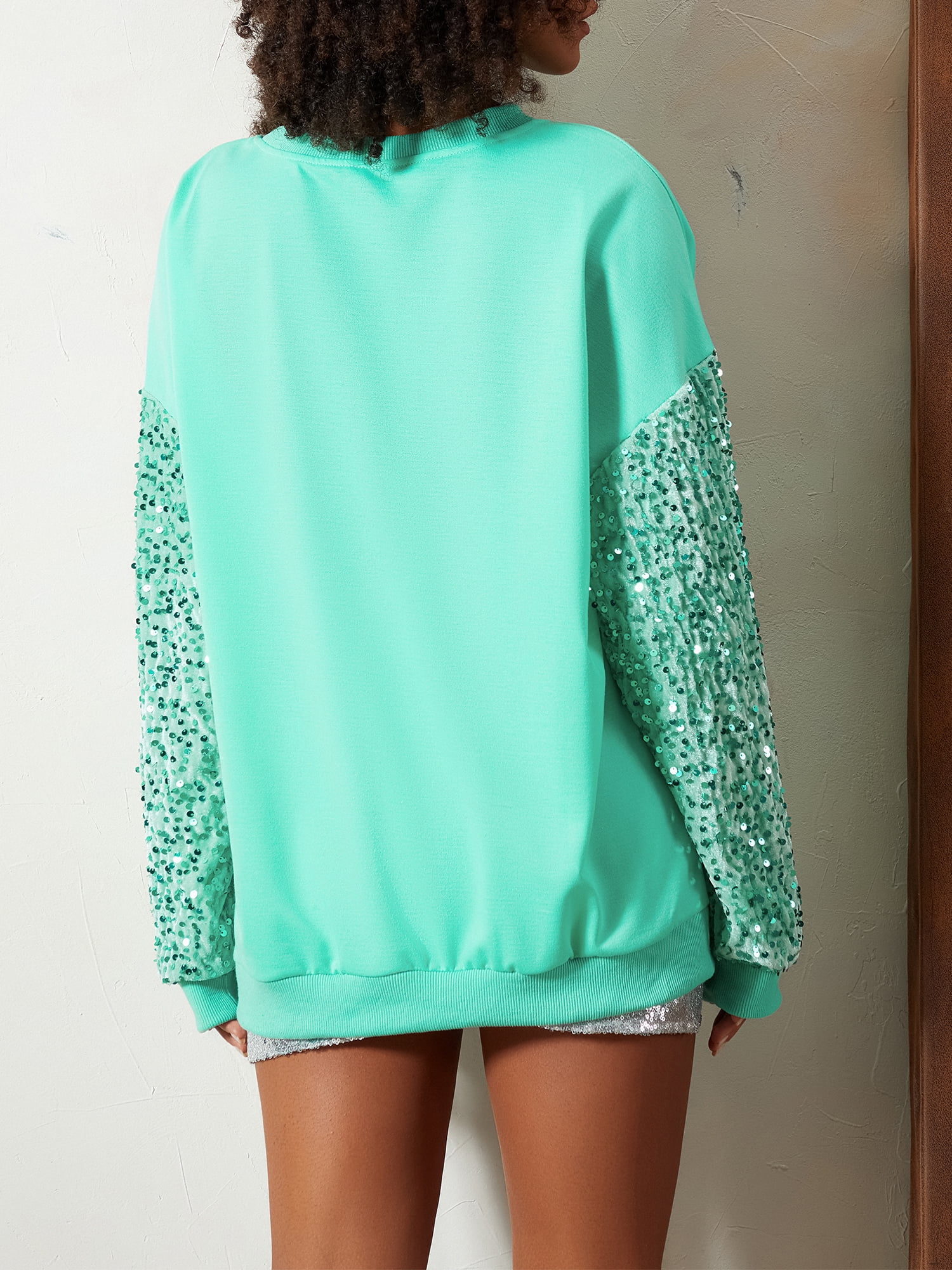 HOT SALE Women's Santa Sequin Patchwork Sweatshirt