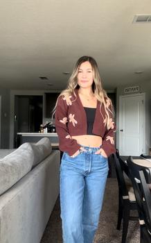 Women's Cartoon Print Drop Shoulder Cardigan