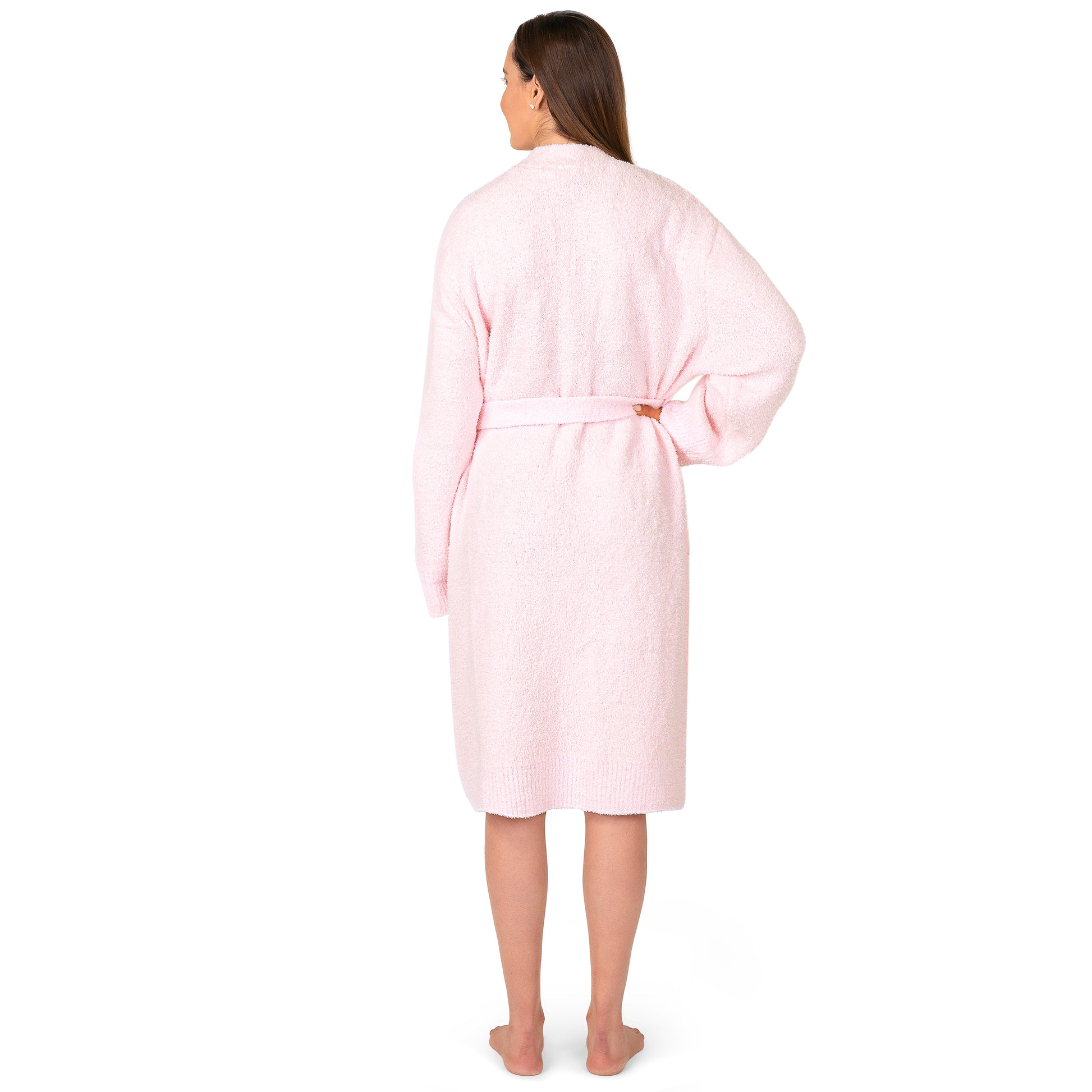 Womens Plush Robe, Super Soft Fuzzy Bathrobe, Cozy Spa Robe with Pockets