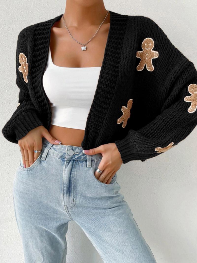 Women's Cartoon Print Drop Shoulder Cardigan
