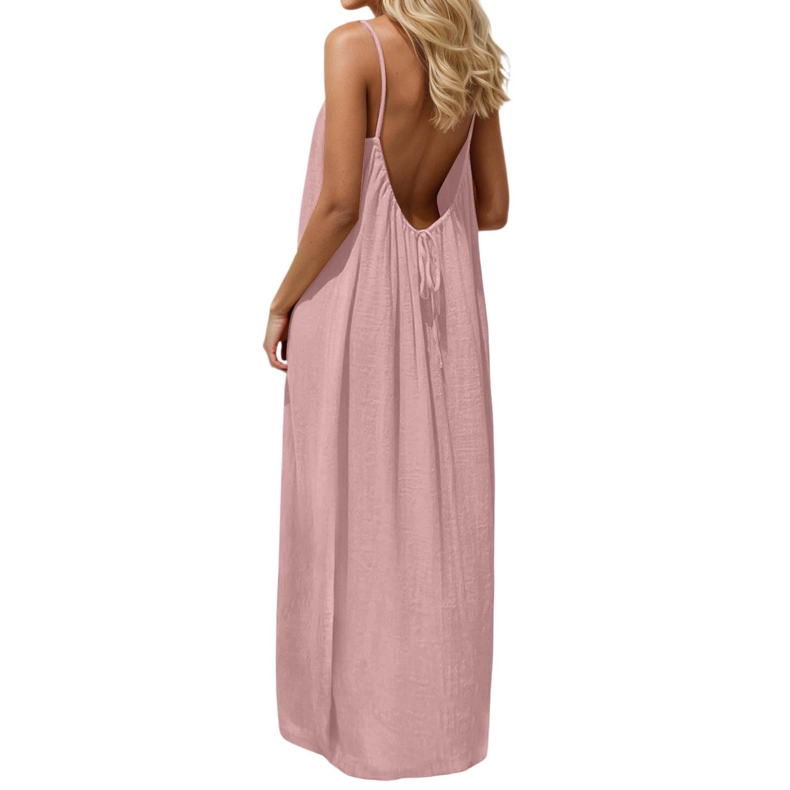 HOT SALE Women's Spaghetti Strap Backless Cami Lounge Dress