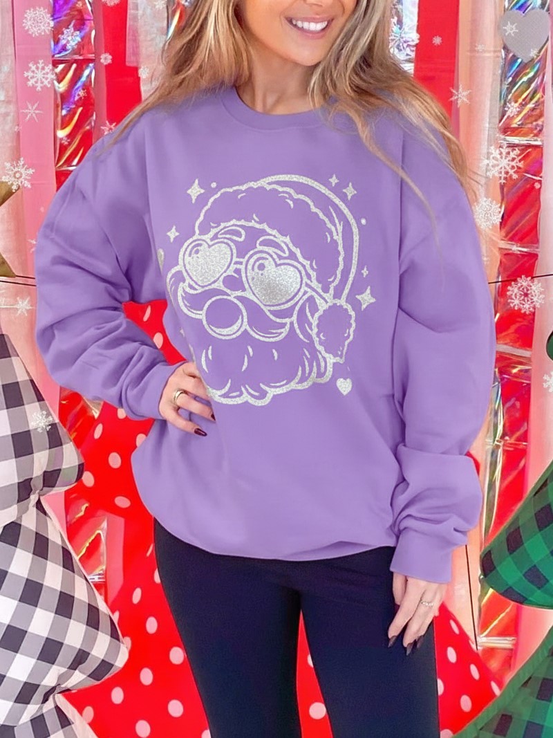 Funky Pink Santa Christmas Sweatshirt