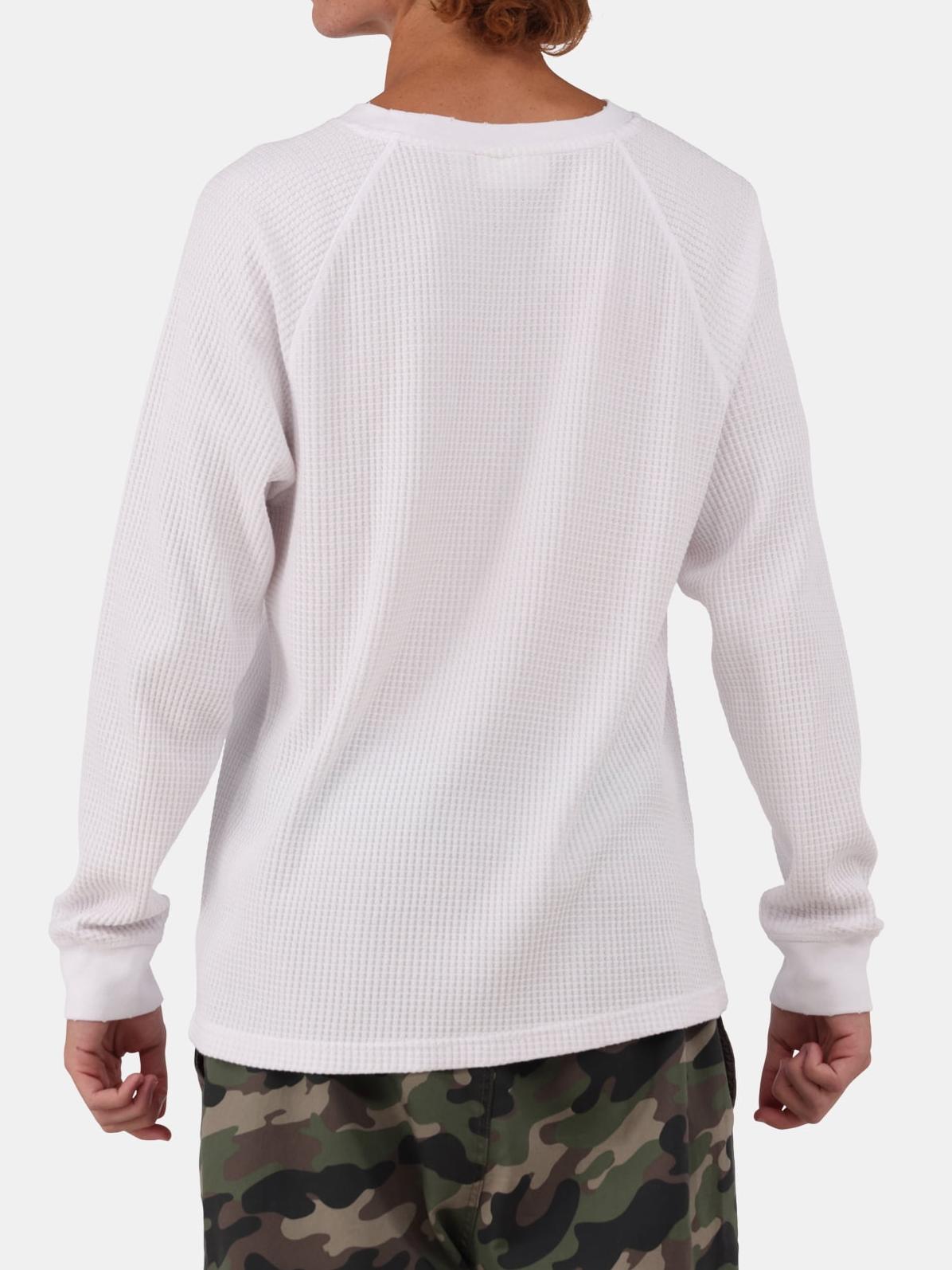 Light Mineral Wash Raglan Sleeve Waffle Thermal Shirt