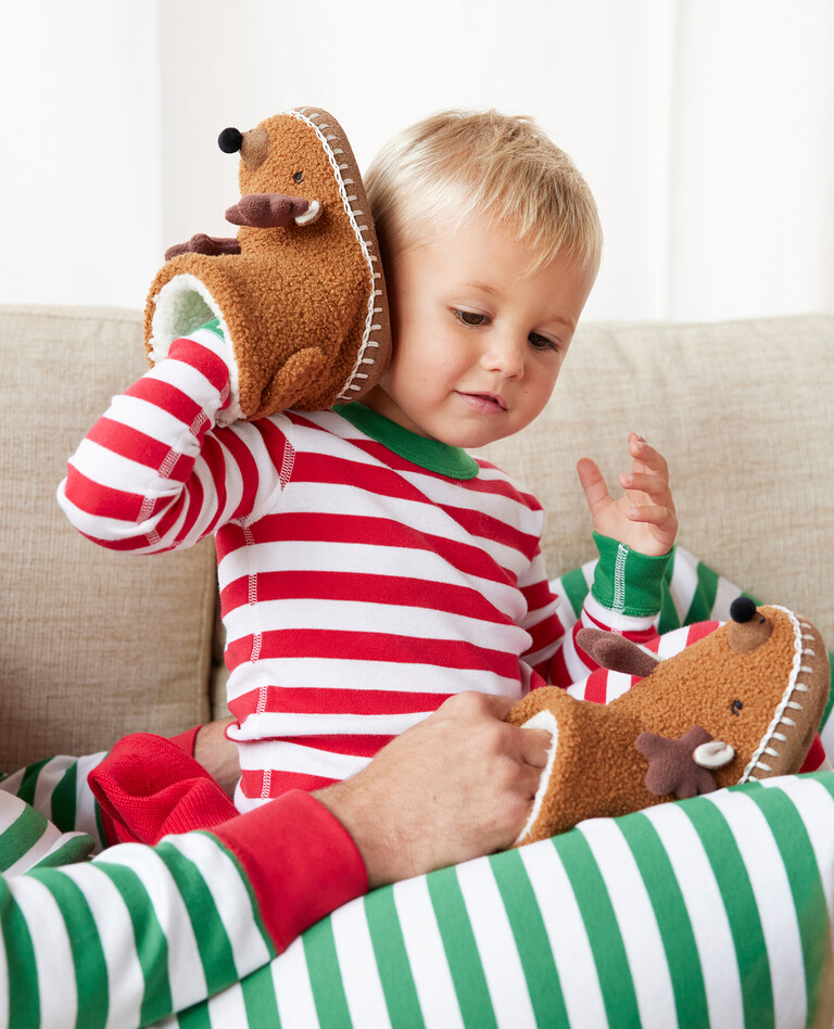 Red & Green Stripe Family Pajamas 2-piece Set-Pink Laura