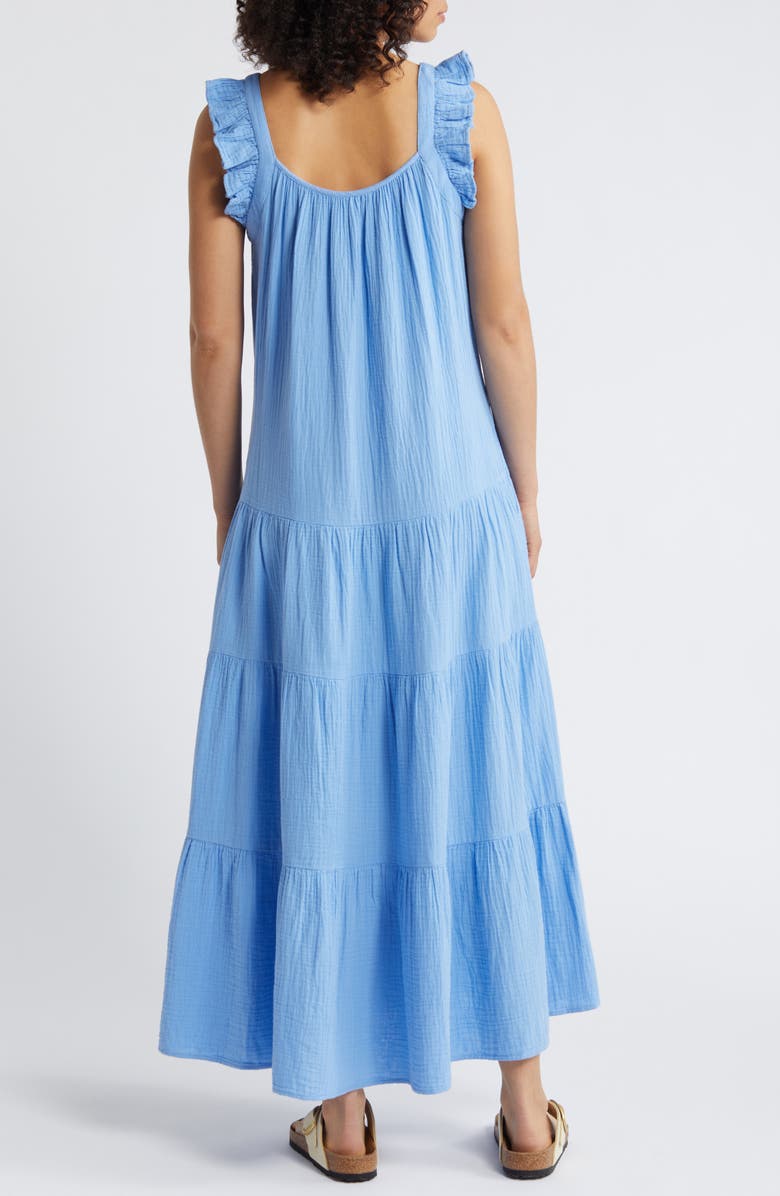 Ruffle Tiered Cotton Maxi Dress