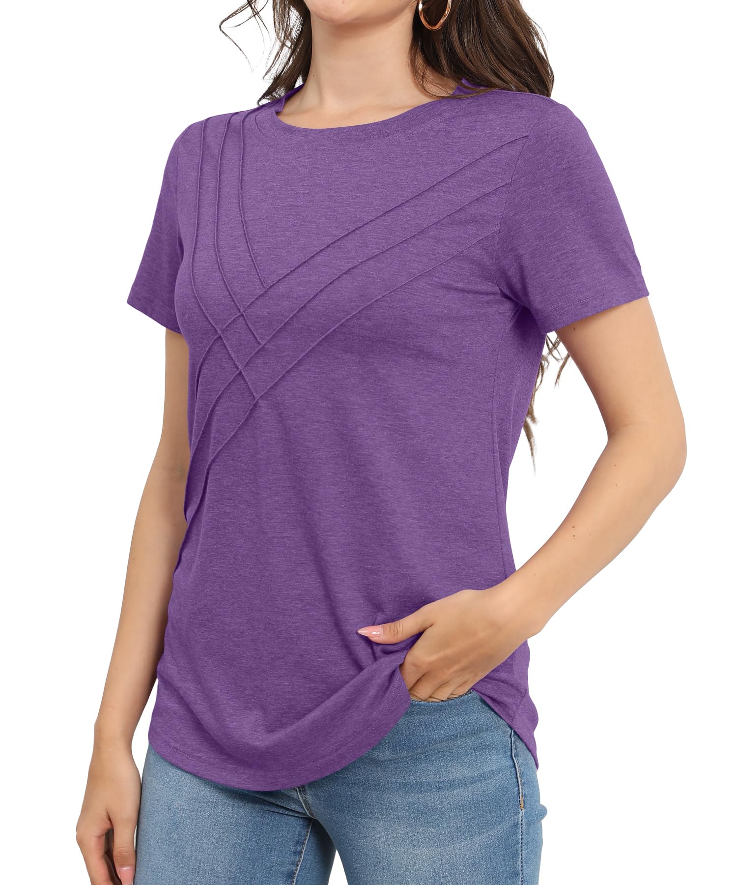 Women's Pleated Short Sleeve Top (buy 3 free shipping!!!)