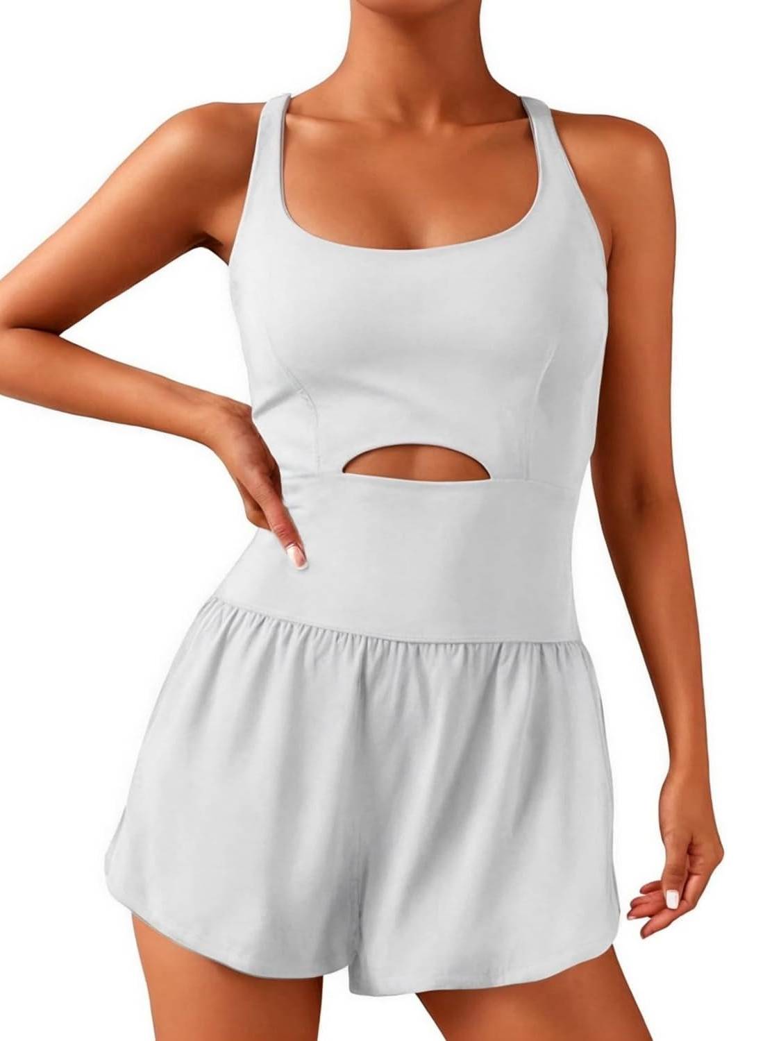 Women's Workout Jumpsuits Rompers With Padded Bras And Attached Liner