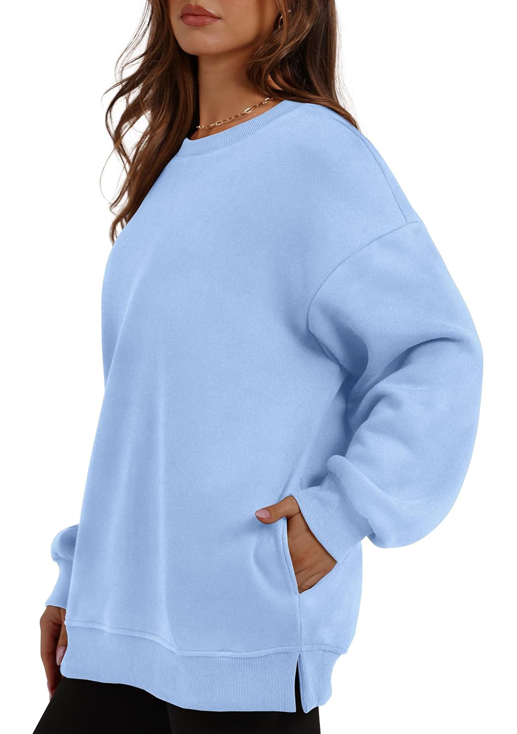 Women's Oversized Crewneck Pullover Sweatshirts with Pocket