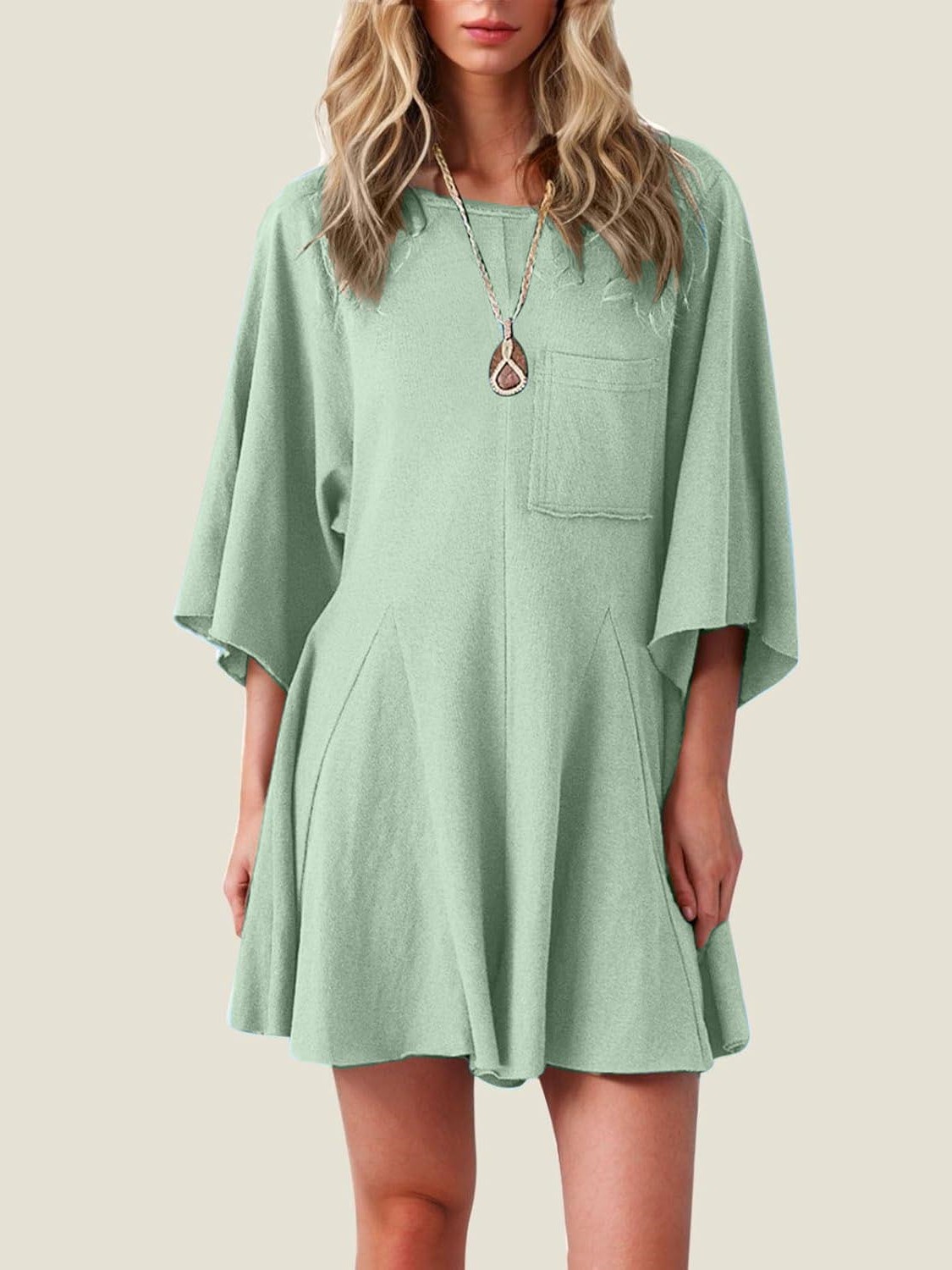 Women's Short Sleeve Loose Ruffled Short Romper Dress with Pocket