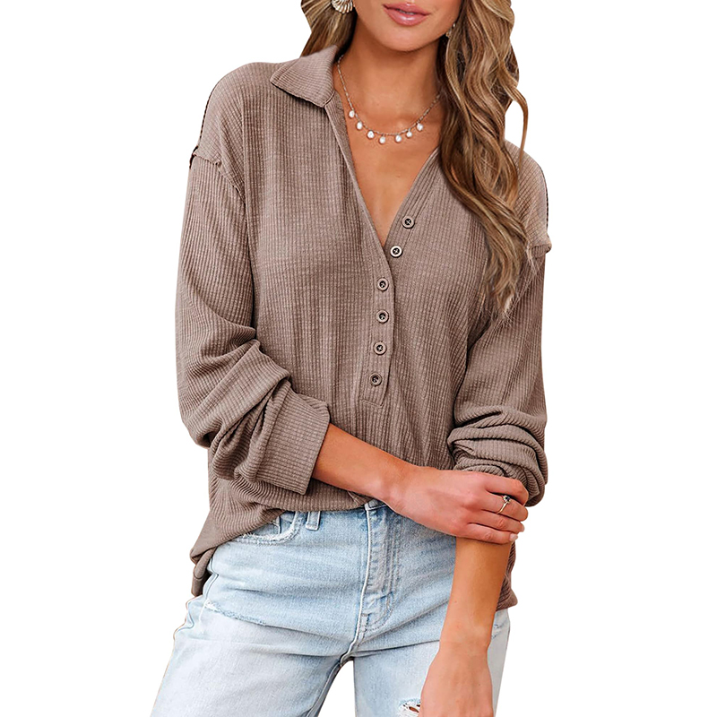 Women's Casual Button Down V Neck Blouses[BUY 2 FREE SHIPPING]