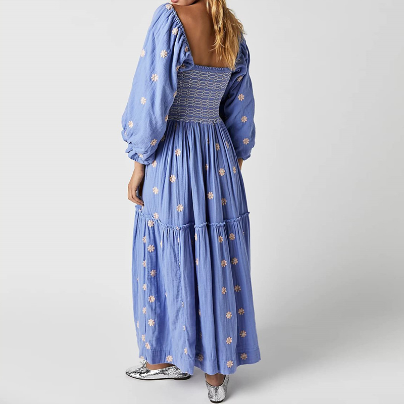 Women's Casual Embroidered Maxi Dress[BUY 2 FREE SHIPPING]
