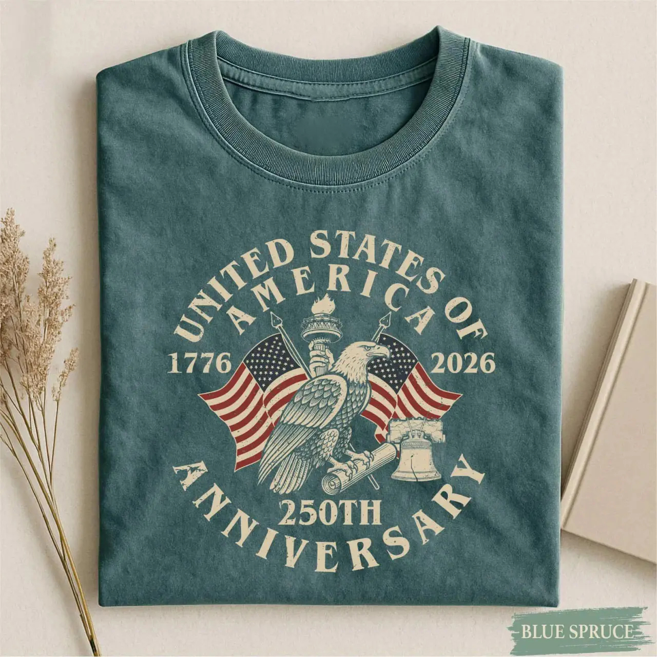 USA 250th Anniversary Printed Vintage T-Shirt