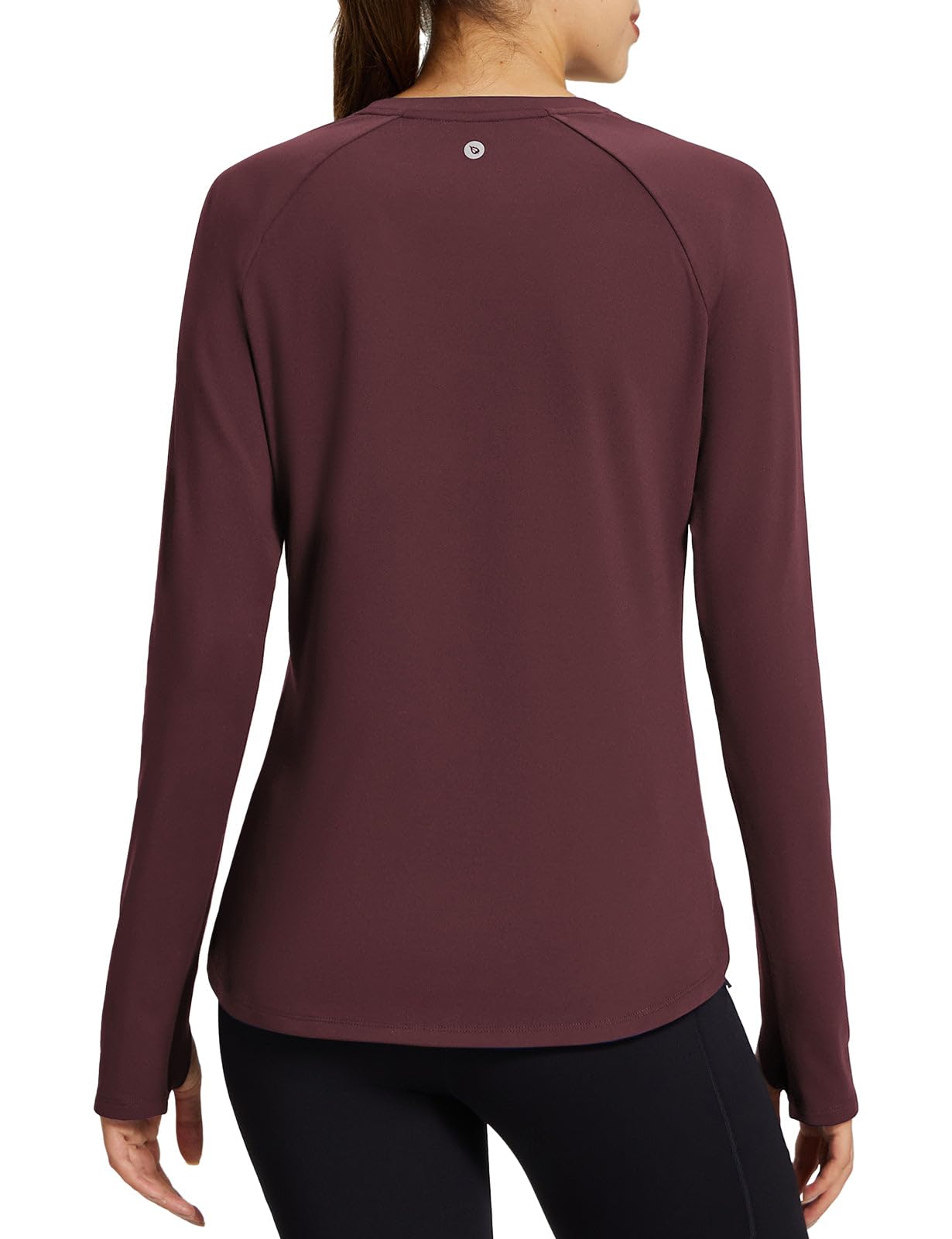 Women's Fleece Lined Long Sleeve Sports Tops with Thumbholes and Zipper Pocket