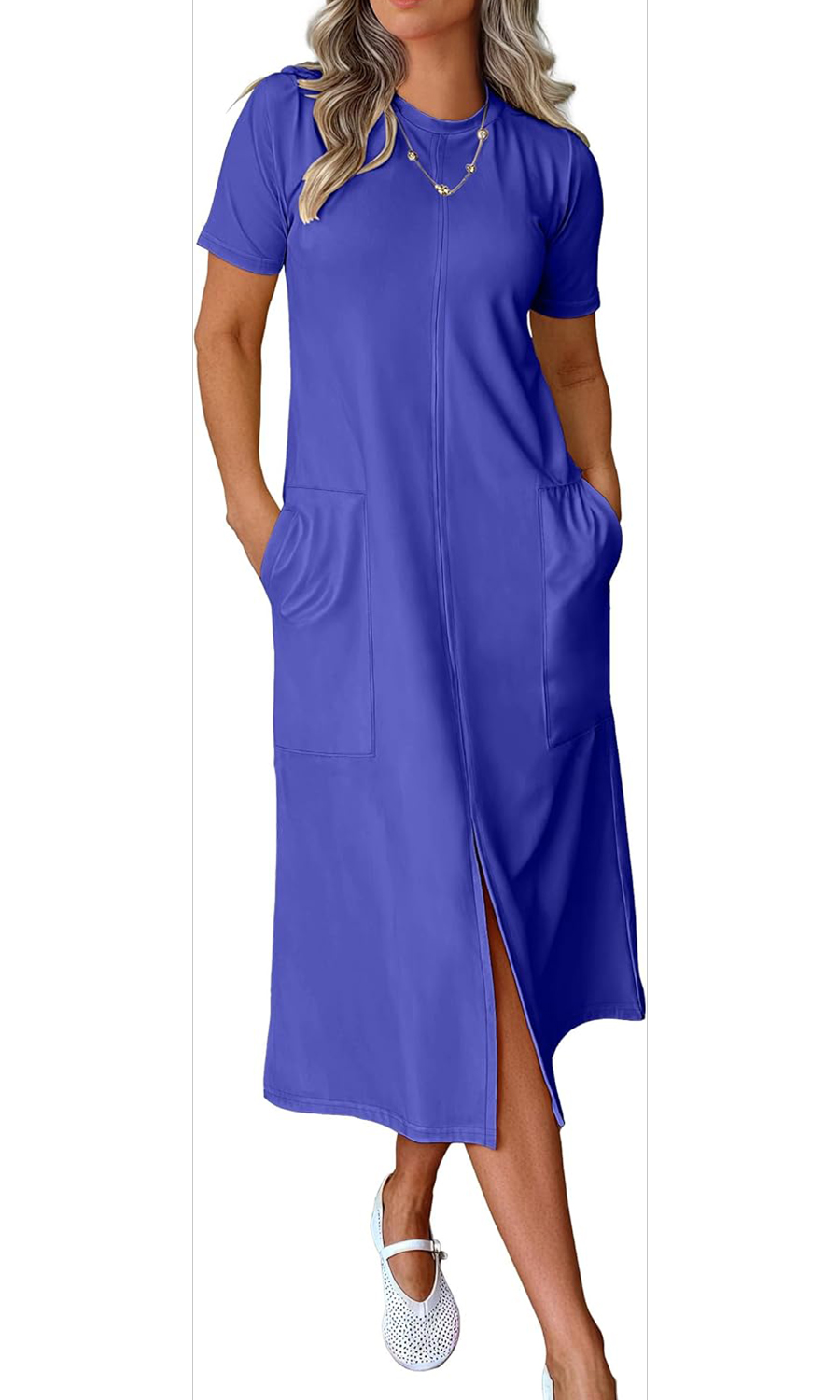 Women's Casual Short Sleeve Crewneck T Shirt Long Dresses(Buy 2 Free Shipping)