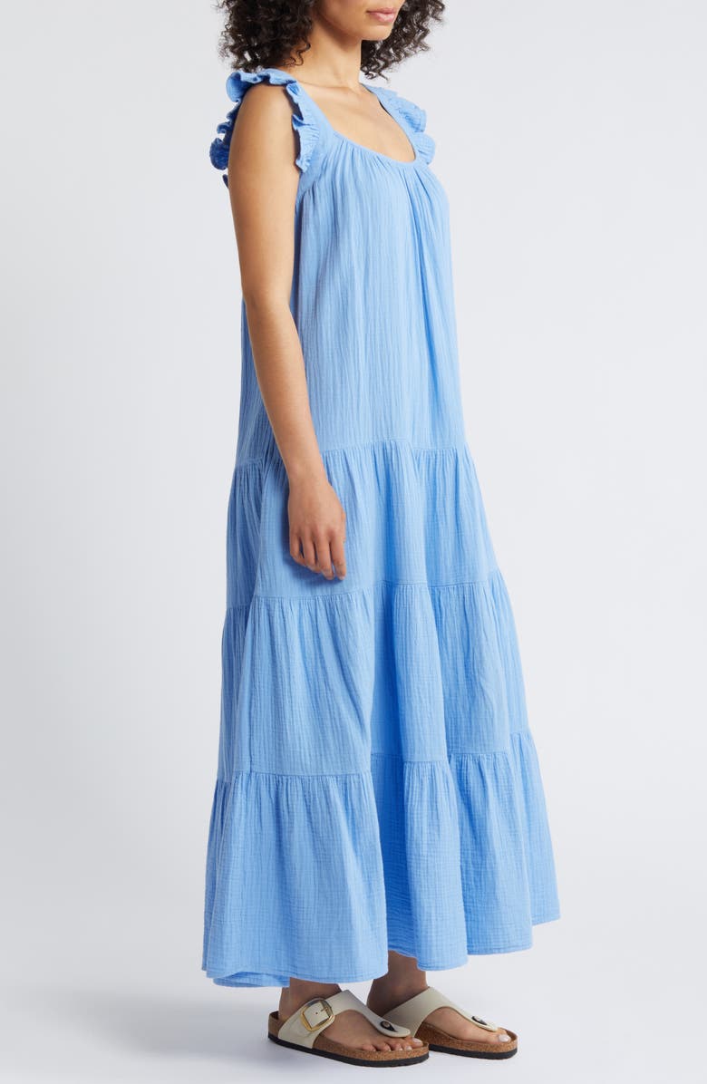 Ruffle Tiered Cotton Maxi Dress
