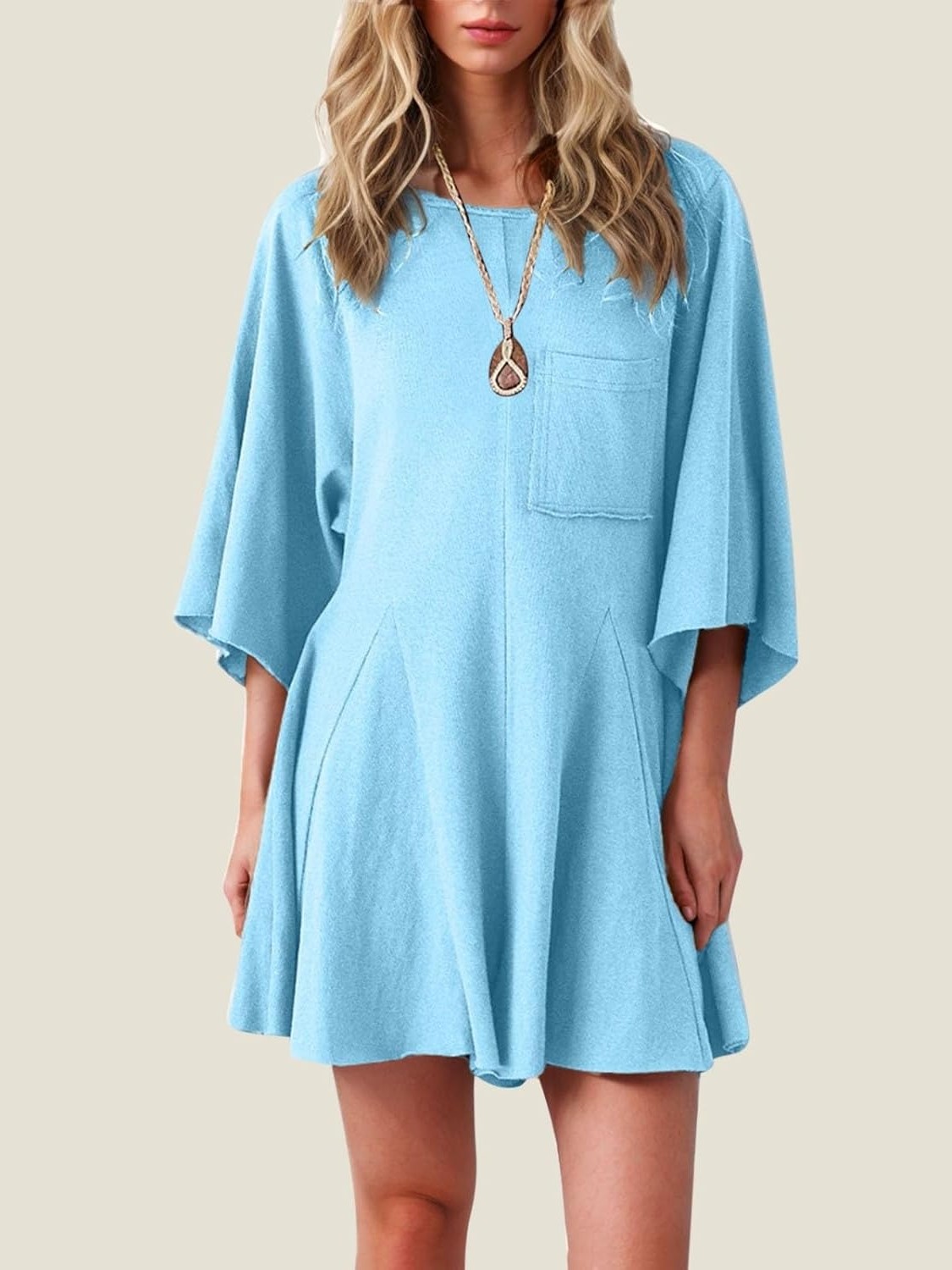 Women's Short Sleeve Loose Ruffled Short Romper Dress with Pocket