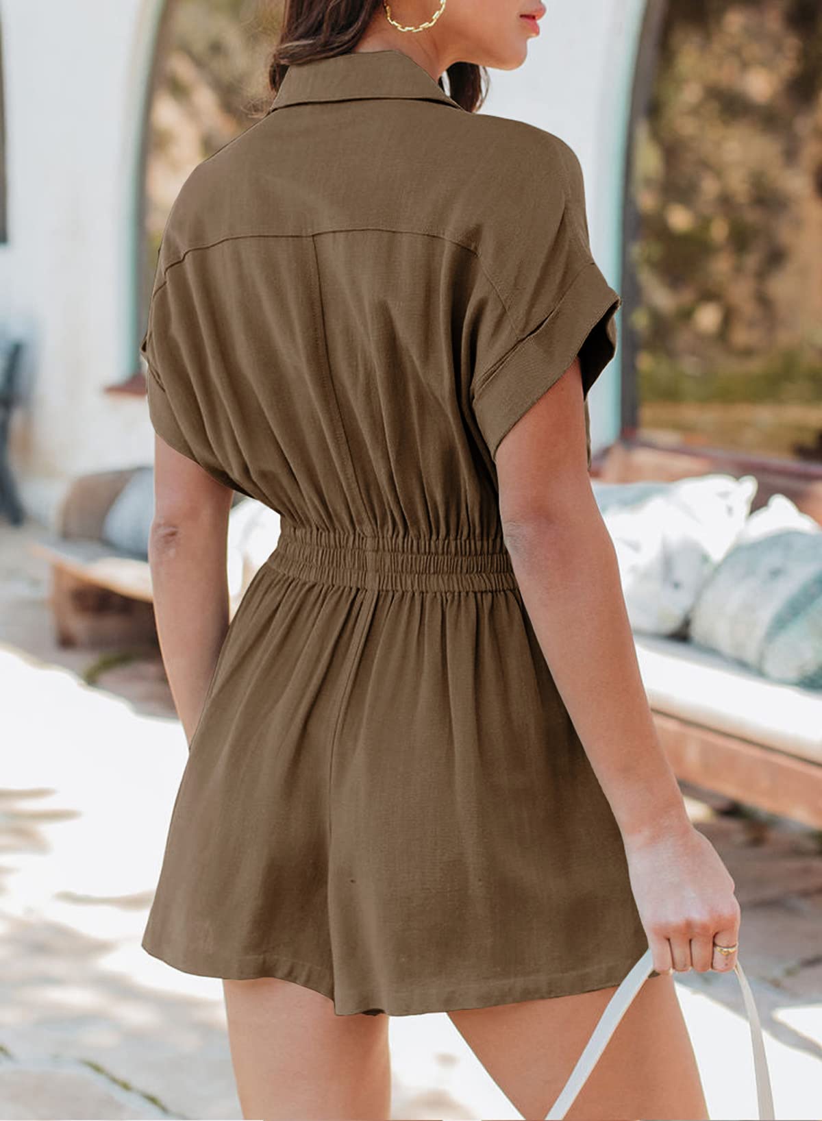 Women's Summer Short Trooper Jumpsuits with Pocket