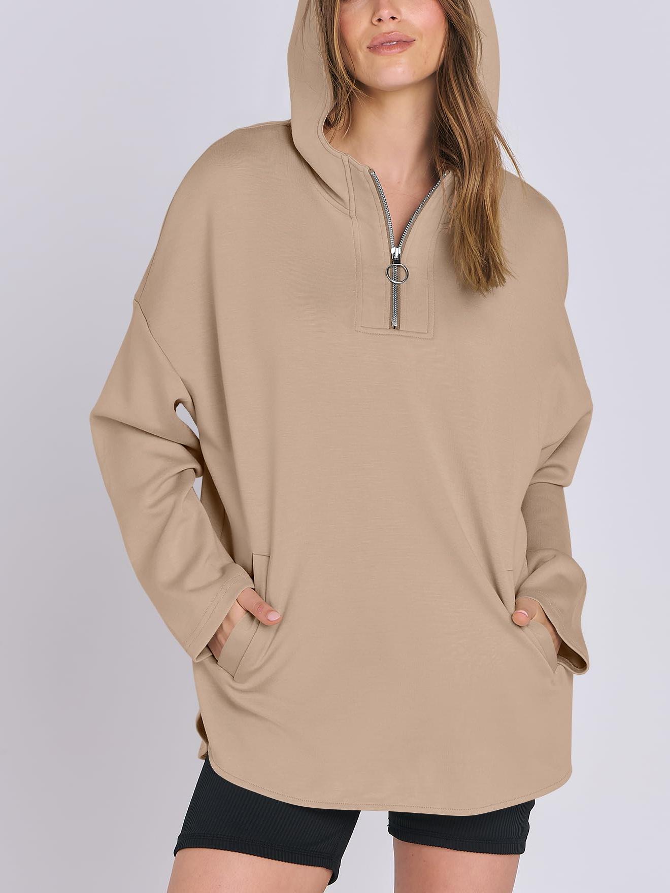 ✨Women's Oversized Hoodie Quarter-Zip Sweatshirts (Buy 2 Free Shipping)