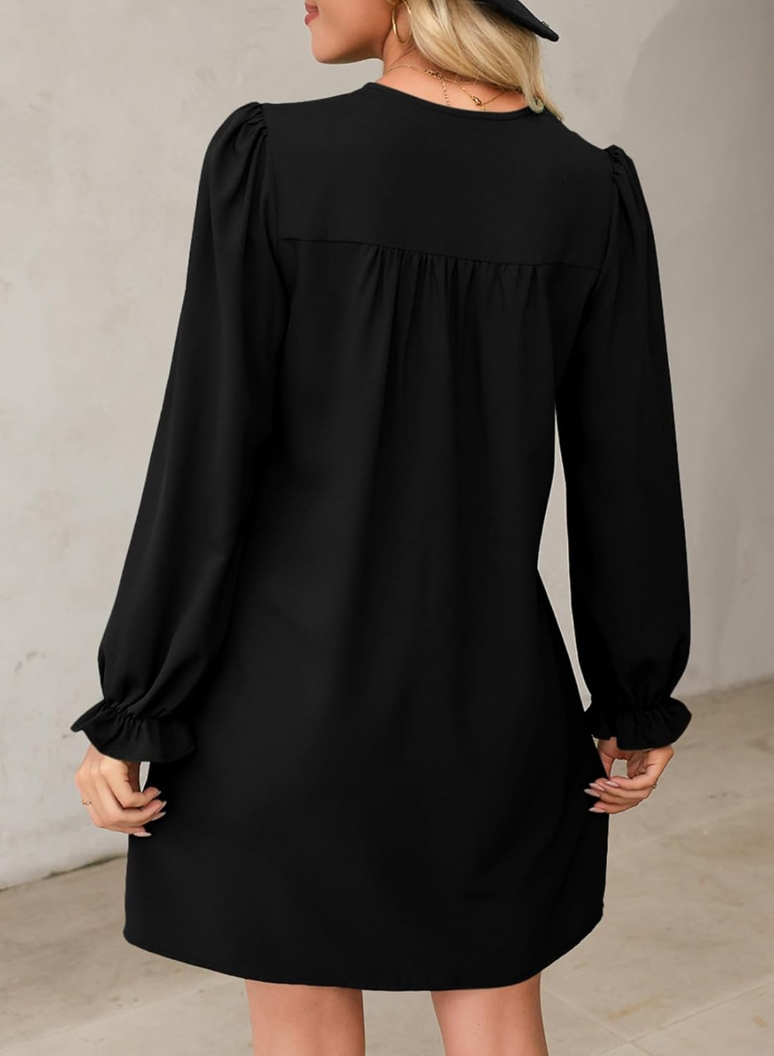 Women's Elegant V-Neck Pleated A-Line Ruffle Sleeve Midi Dress(BUY 2 FREE SHIPPING)