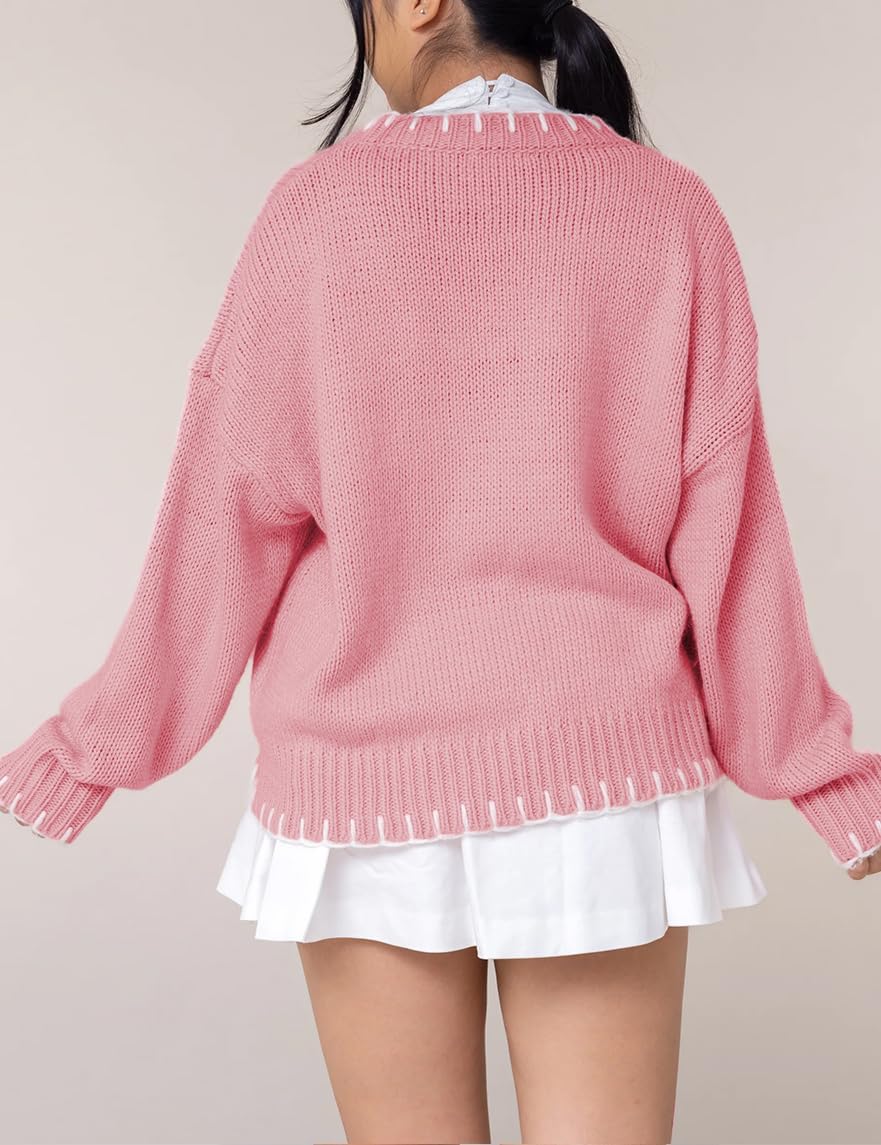 Bow Crew Neck Knitted Sweater Pullover (Buy 2 Free Shipping)