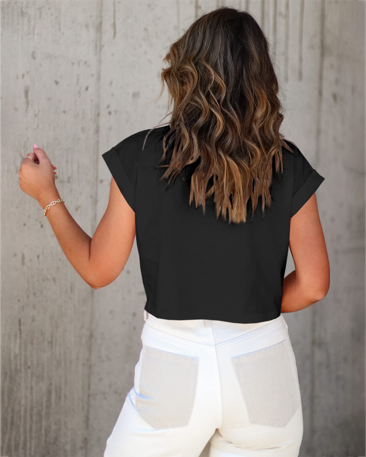 Womens Short Sleeve Cropped T-Shirts