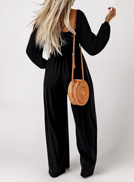 Women's Casual Long Sleeve Loose Wide Leg Jumpsuits (buy 2 free shipping)