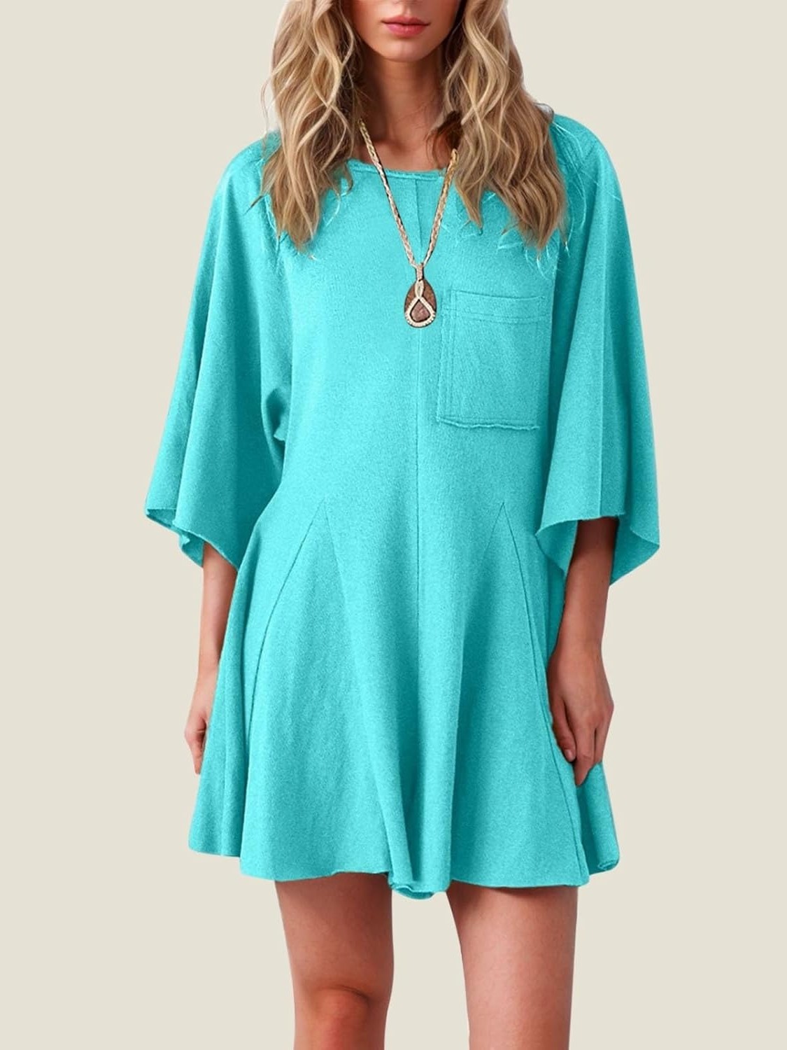 Women's Short Sleeve Loose Ruffled Short Romper Dress with Pocket