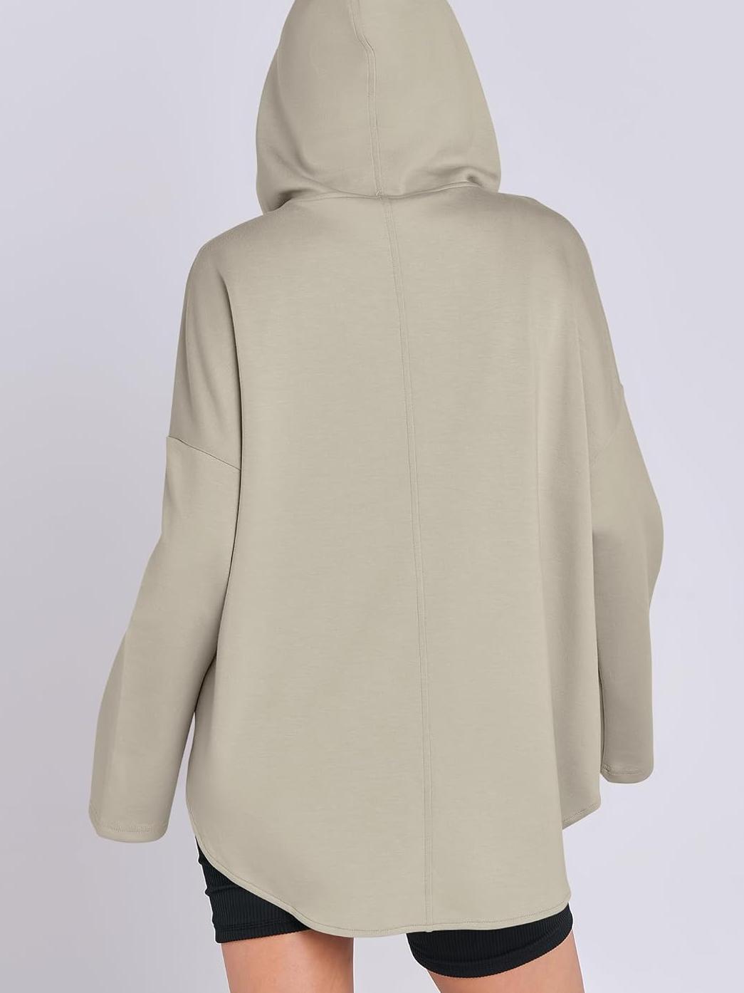 Oversized Quarter Zip Tunic Hoodie