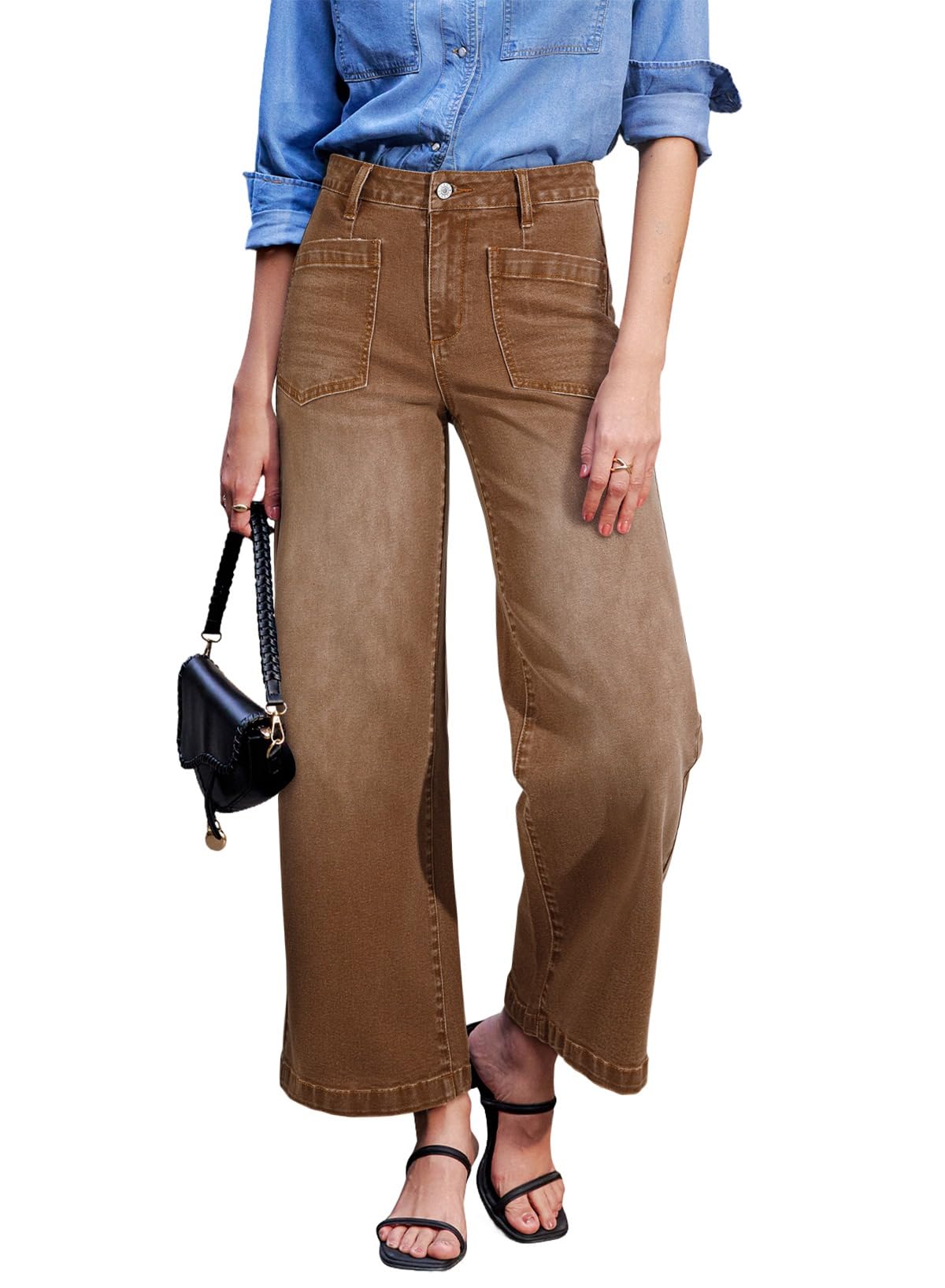 Women's Straight Leg Loose Ankle Denim Pants