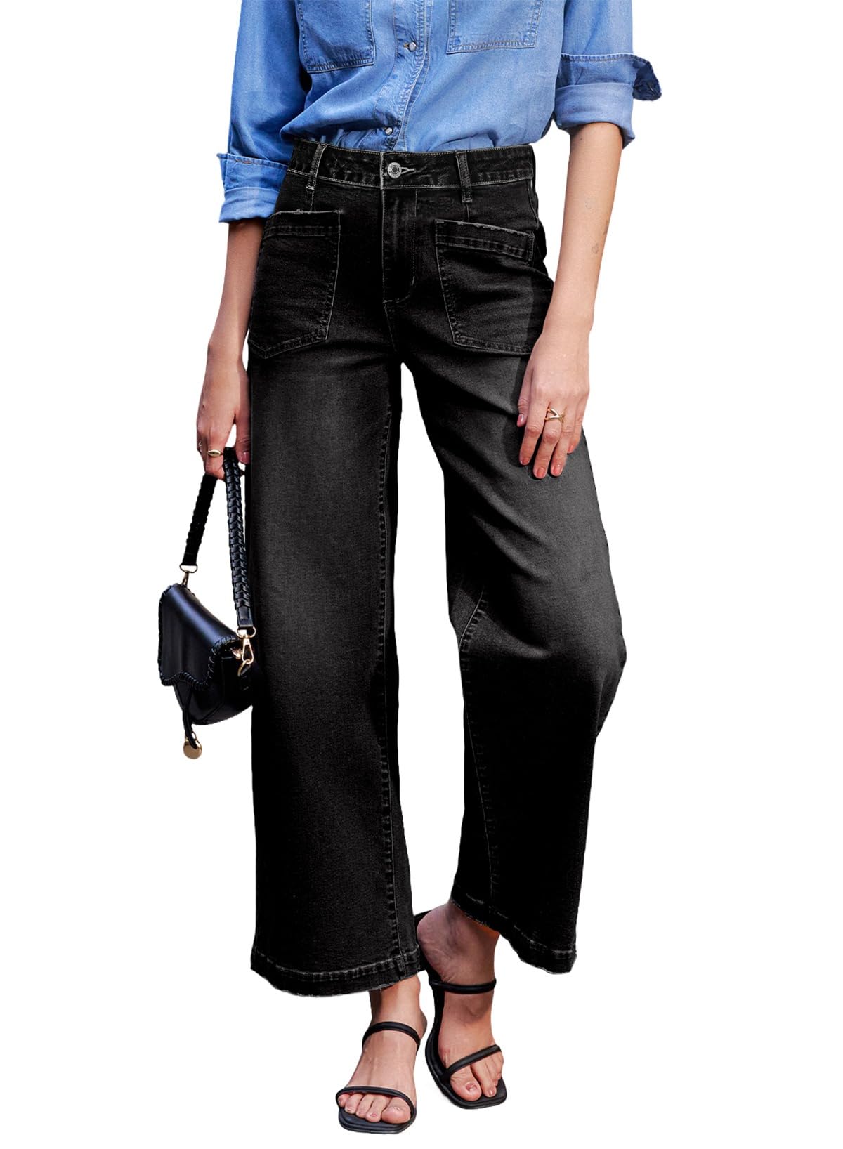 Women's Straight Leg Loose Ankle Denim Pants