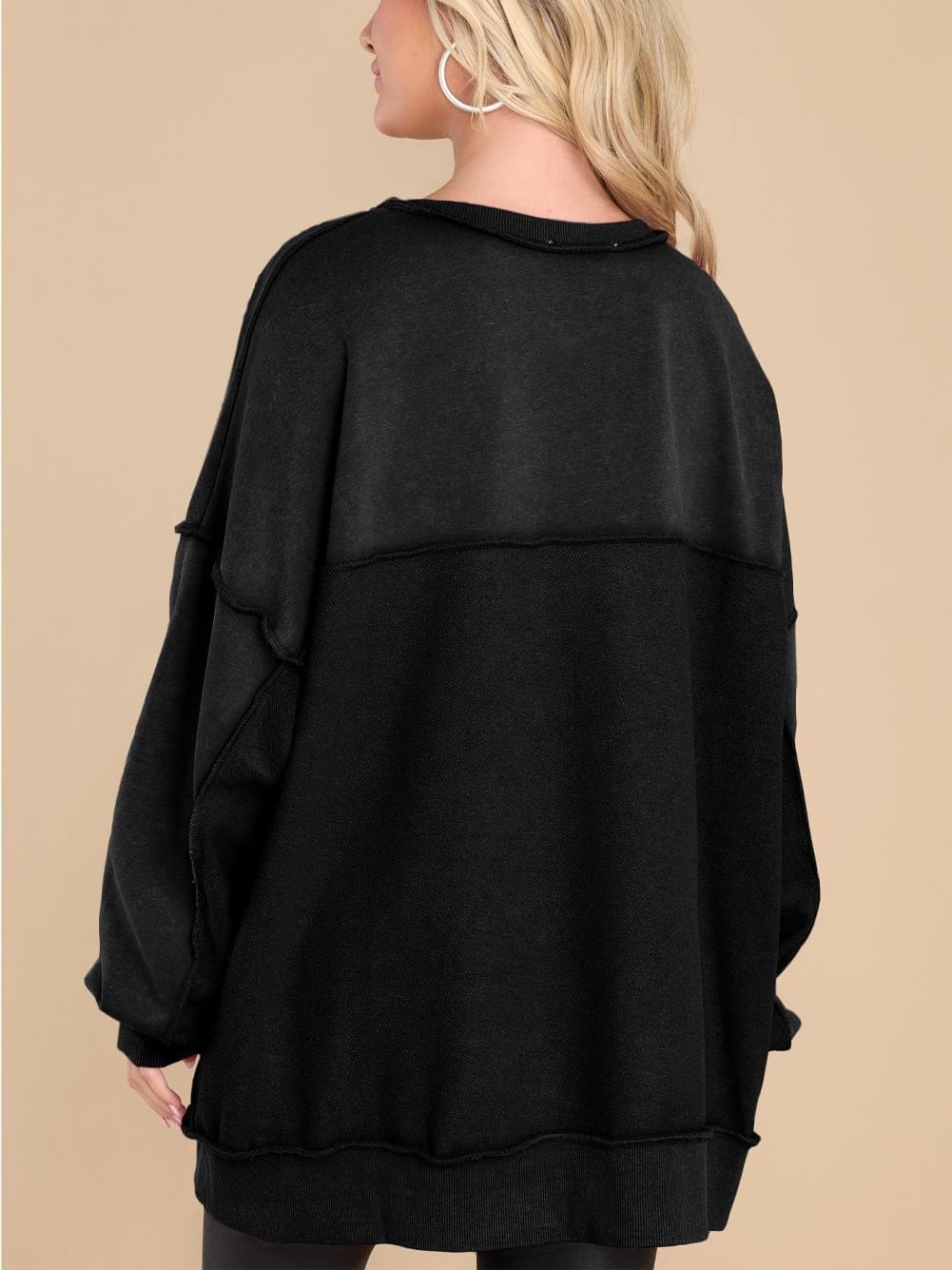 Oversized Long Sleeve Button Down Sweatshirt