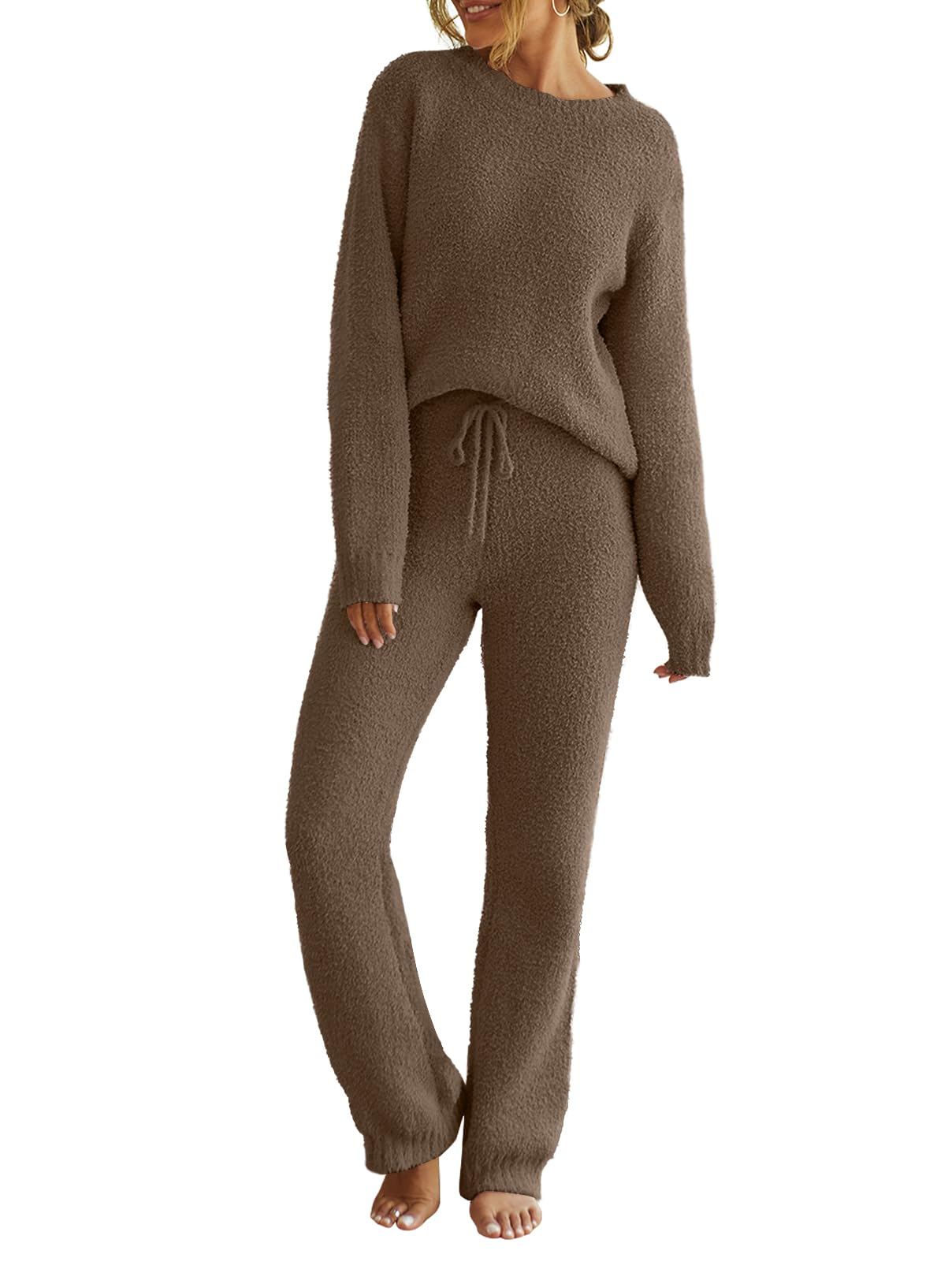 HOT SALE Women's Fuzzy Fleece Lounge Sets 2 Piece Outfits