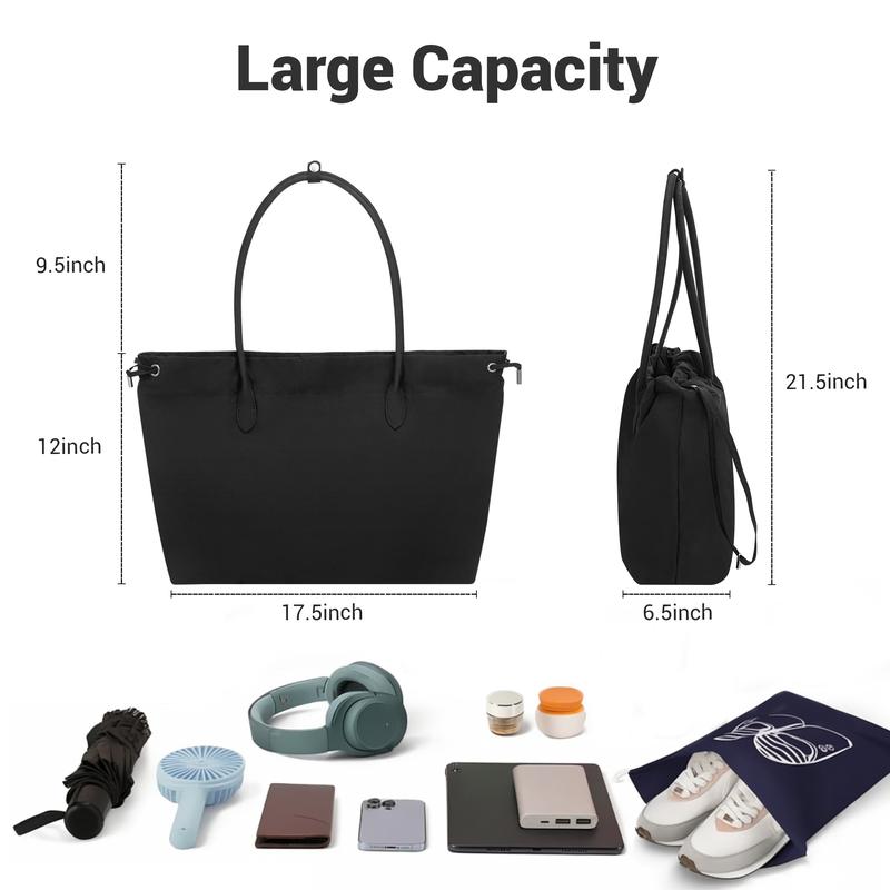 Versatile Large Capacity Tote Bag for Work & Travel Classic Black Shoulder Bag with Easy Carry Handles Perfect for Everyday Use