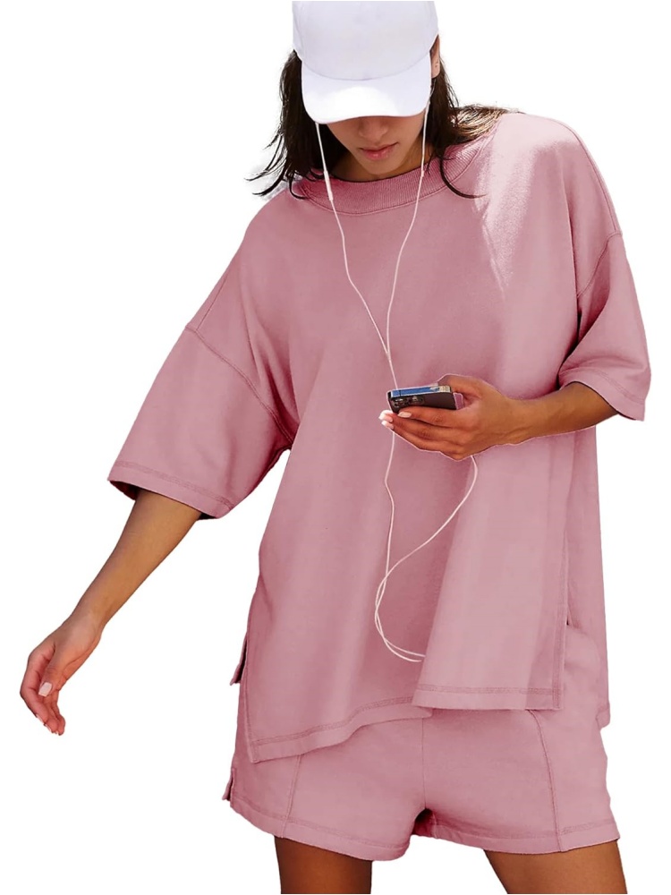 Women's Short Sleeve Cute Tops Shorts Lounge Sets