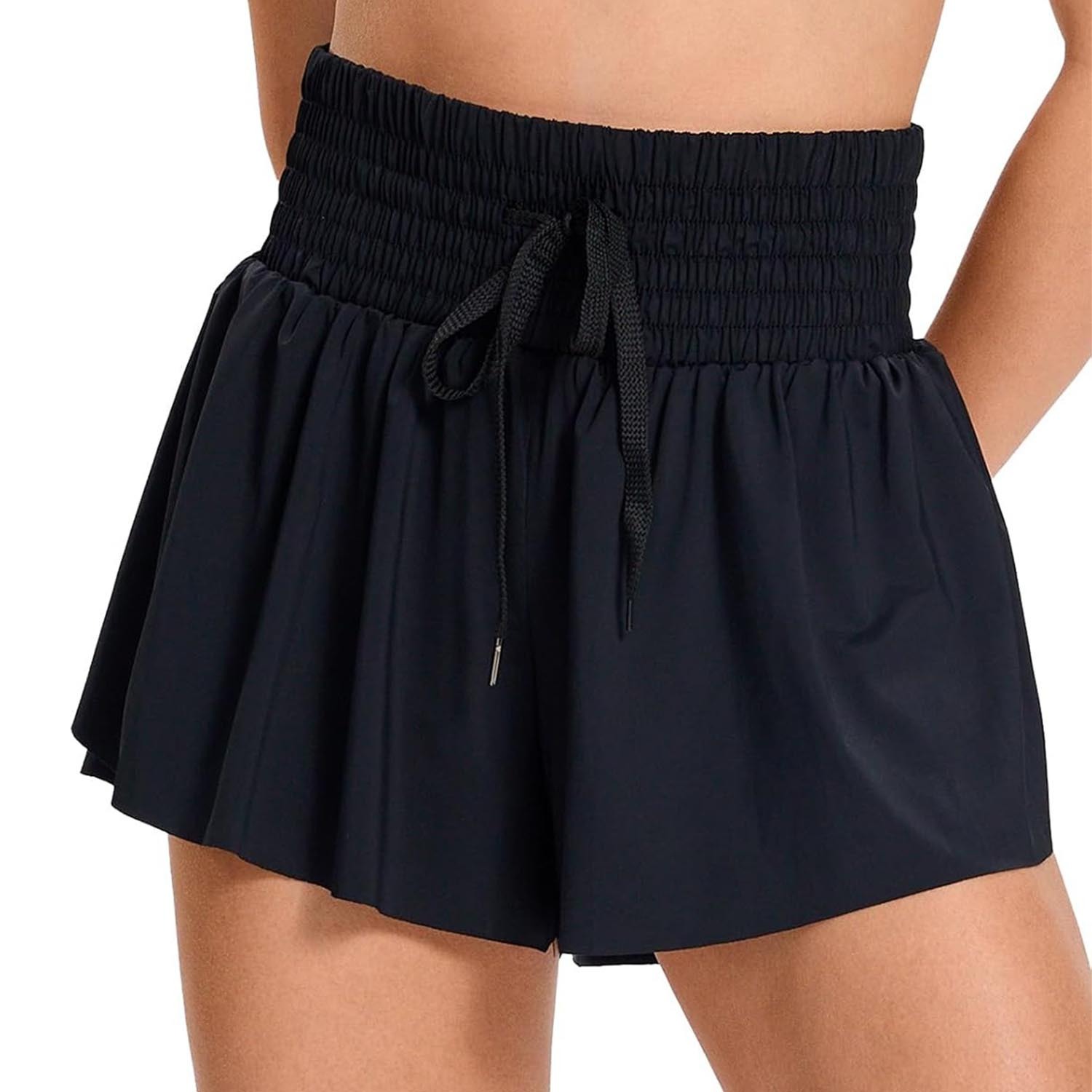 HOT SALE Women's Cute High Waist Drawstring Sports Skirt Built-in Shorts with Pockets