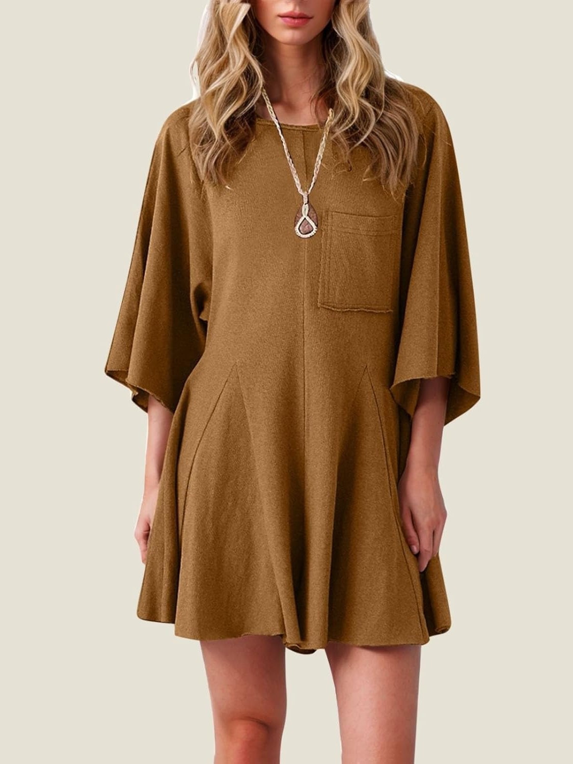 Women's Short Sleeve Loose Ruffled Short Romper Dress with Pocket