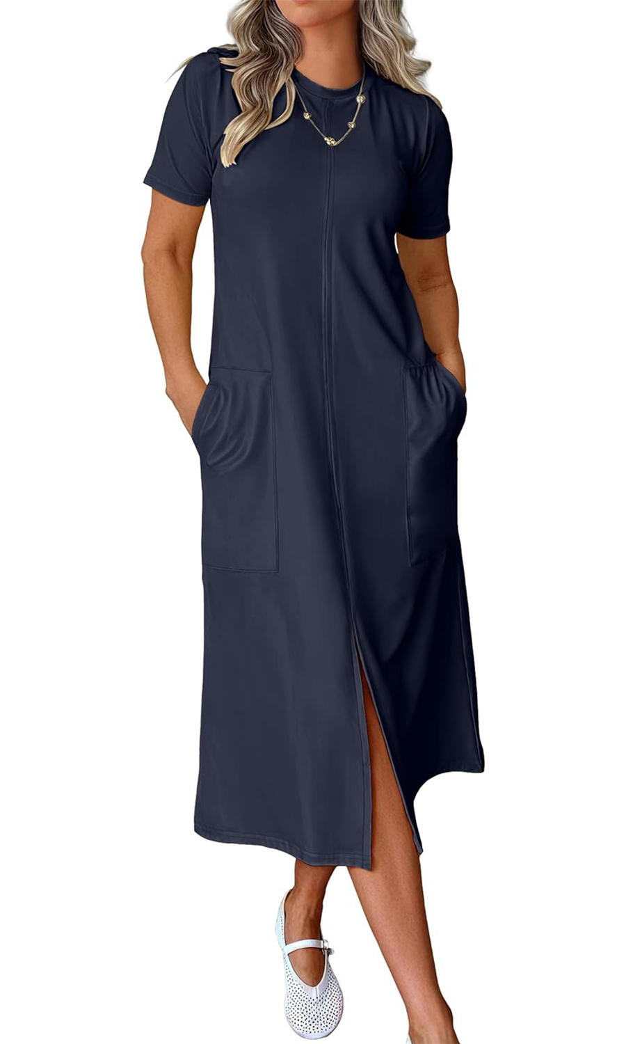 Women's Casual Short Sleeve Crewneck T Shirt Long Dresses(Buy 2 Free Shipping)