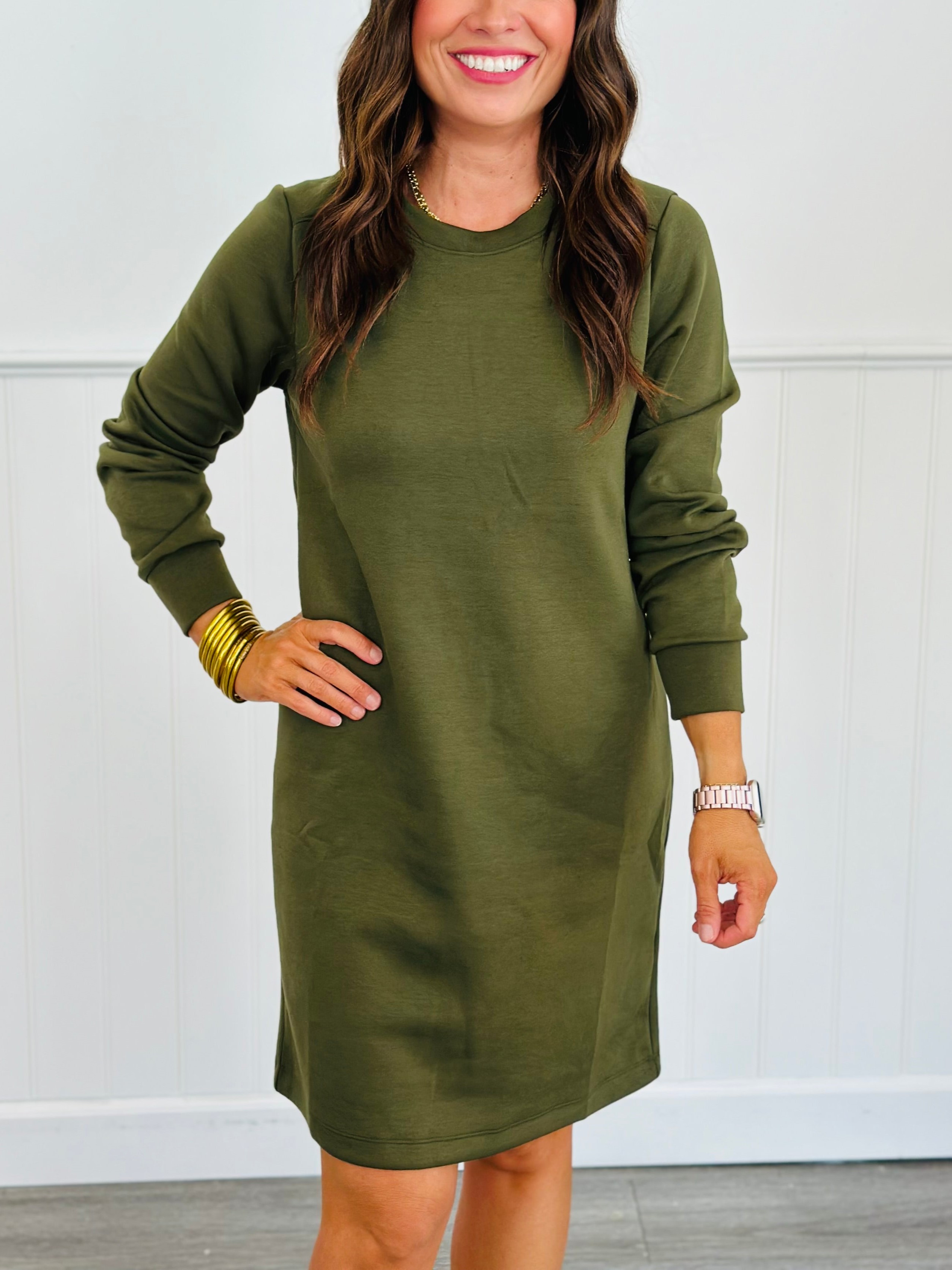 Get Comfy Long Sleeve Casual Mini Dress