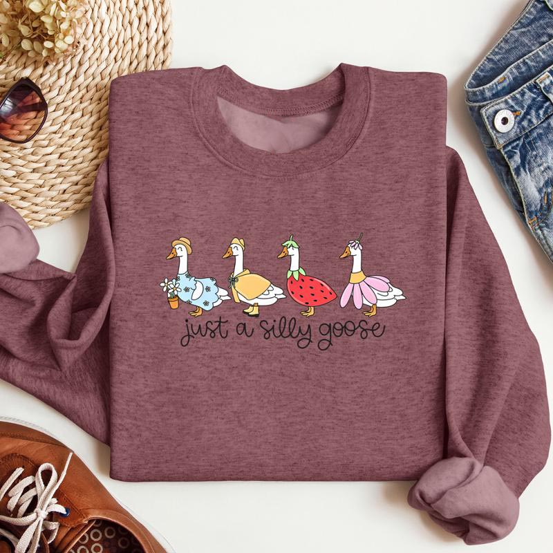 Just A Silly Goose Funny Graphic Sweatshirt