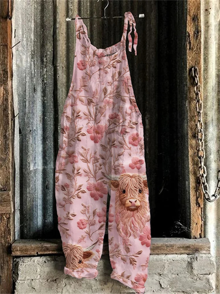  Loose casual jumpsuit with fun print