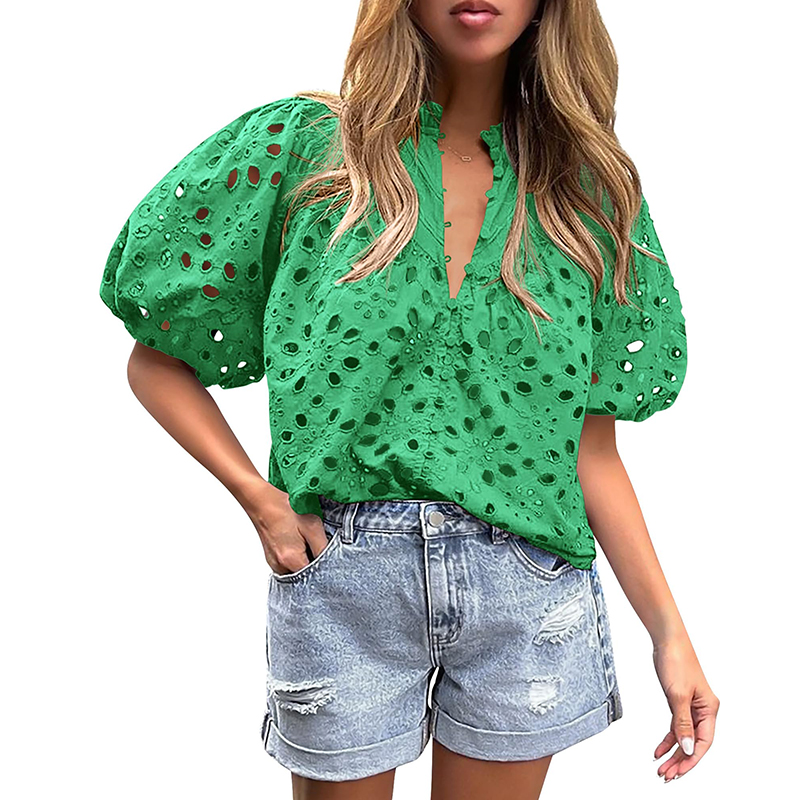 Women's Summer V-Neck Hollow Lace Top✨BUY 2 FREE SHIPPING✨