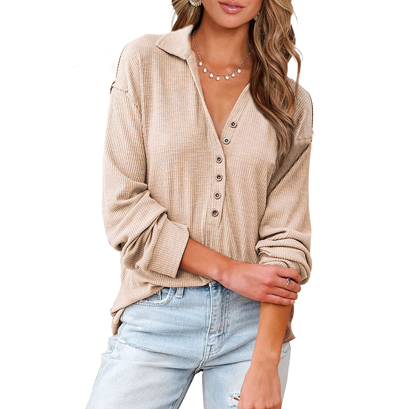 Women's Casual Button Down V Neck Blouses[BUY 2 FREE SHIPPING]