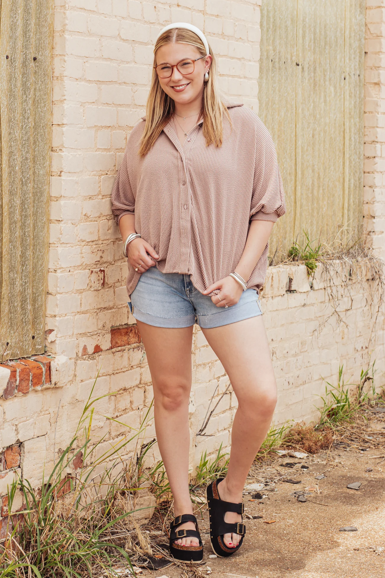 Women's Seasons Ribbed Button Down Top(Buy 2 Free Shipping)