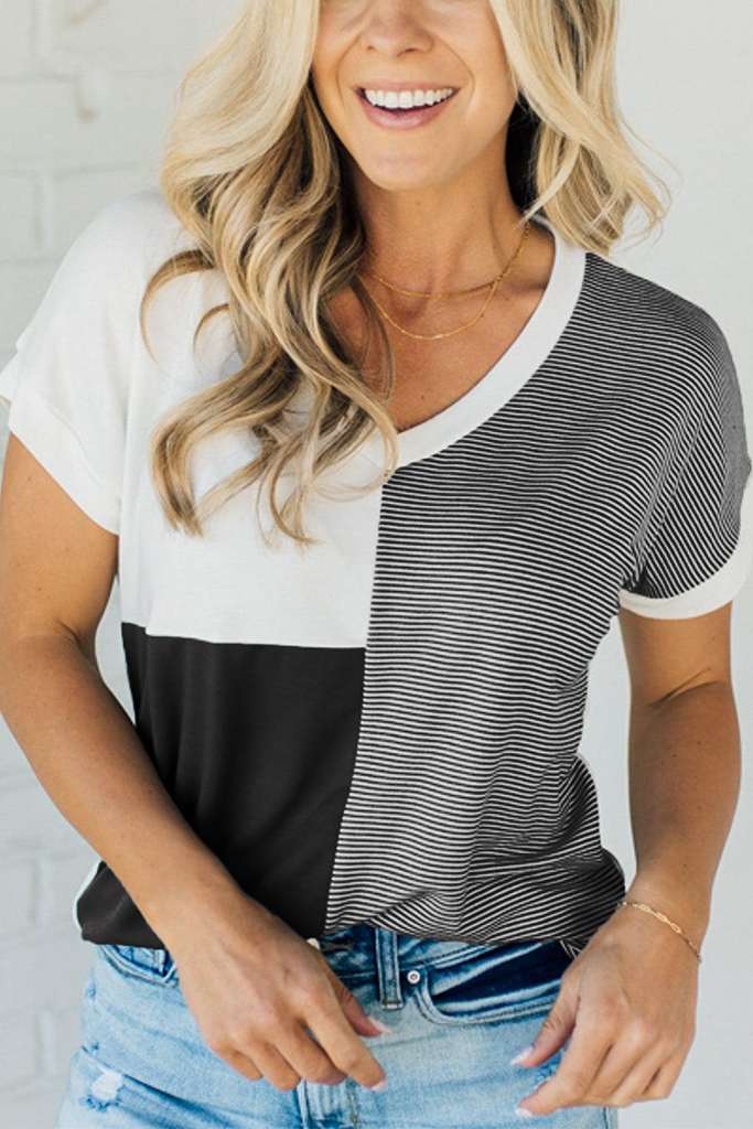 Jem Colorblock V-Neck Tee
