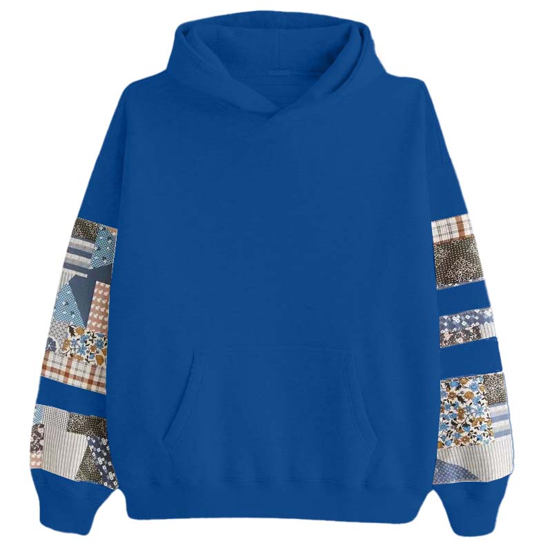 Womens Quilted Graphic Essential Popover Hoodie