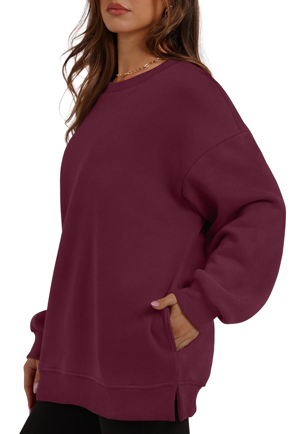 Women's Oversized Crewneck Pullover Sweatshirts with Pocket