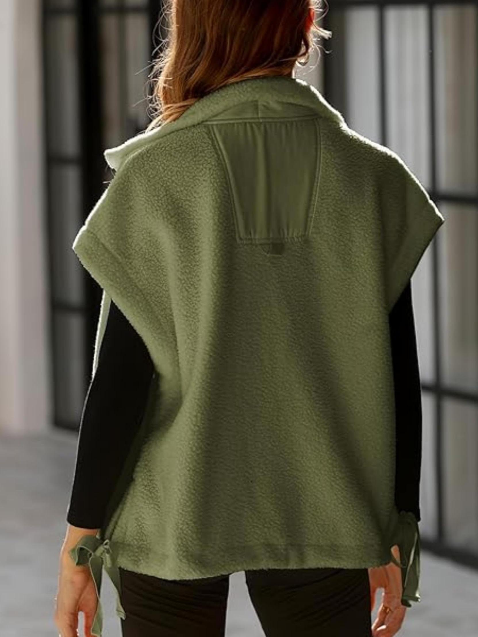  Women's Fuzzy Fleece Vest Oversized Sleeveless Sherpa Jacket (Buy 2 10% off)